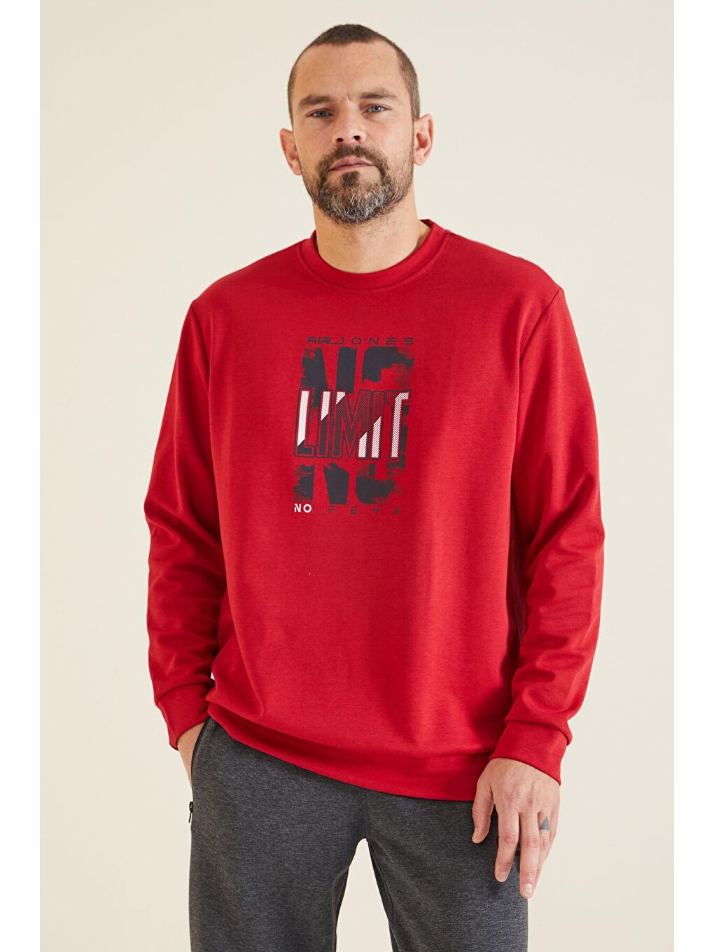 Lindon Kırmızı O Yaka Erkek Sweatshirt - 88130