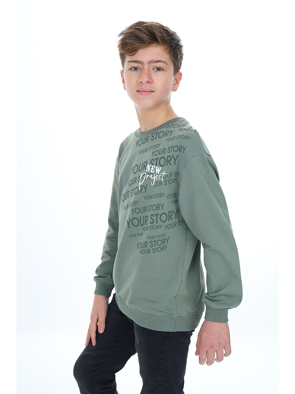 Toontoykids Yeşil Erkek Çocuk Baskılı Sweatshirt - 2