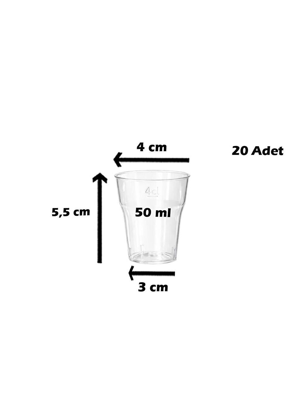 Renksiz Shot Bardağı 40Ml. 20'Li-2
