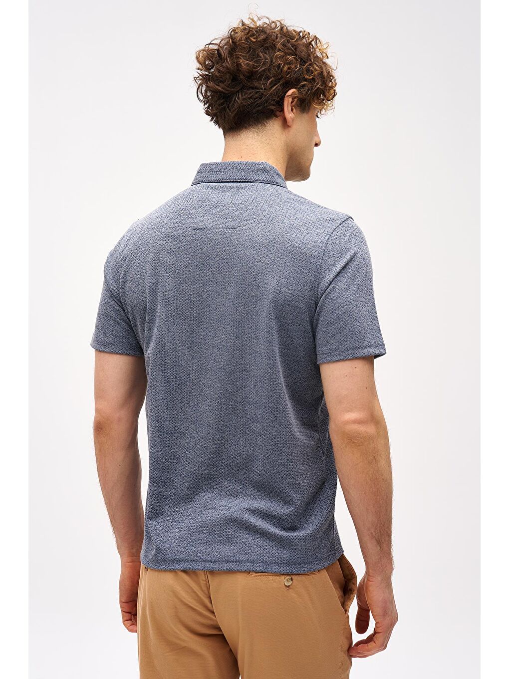 Yeşil Petrol Slim Fit Dar Kalıp Fermuarlı Polo Yaka Düz Kısa Kollu Tişört-3