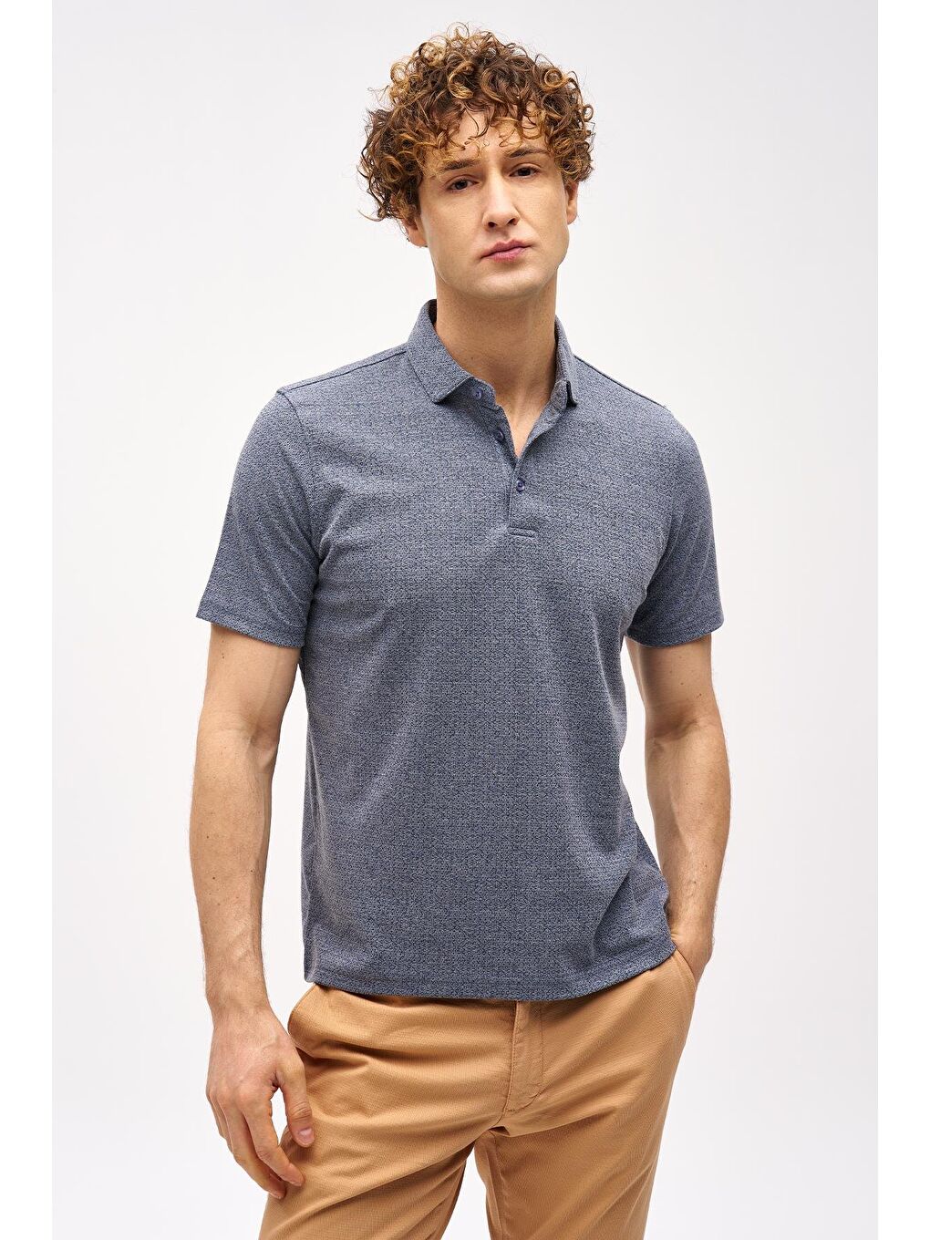 Yeşil Petrol Slim Fit Dar Kalıp Fermuarlı Polo Yaka Düz Kısa Kollu Tişört-4