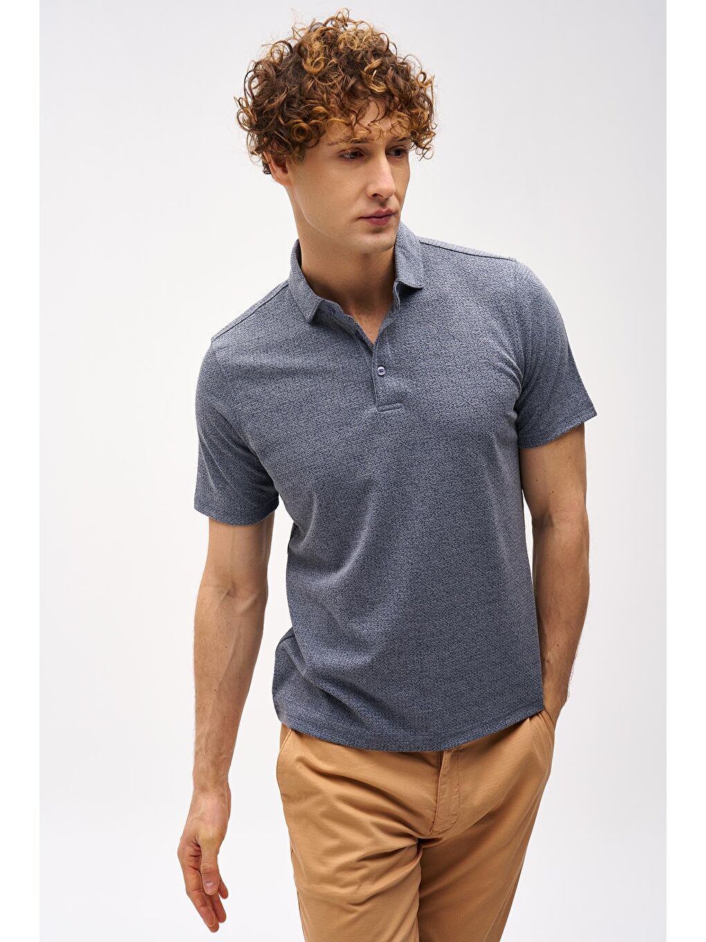 Yeşil Petrol Slim Fit Dar Kalıp Fermuarlı Polo Yaka Düz Kısa Kollu Tişört-5