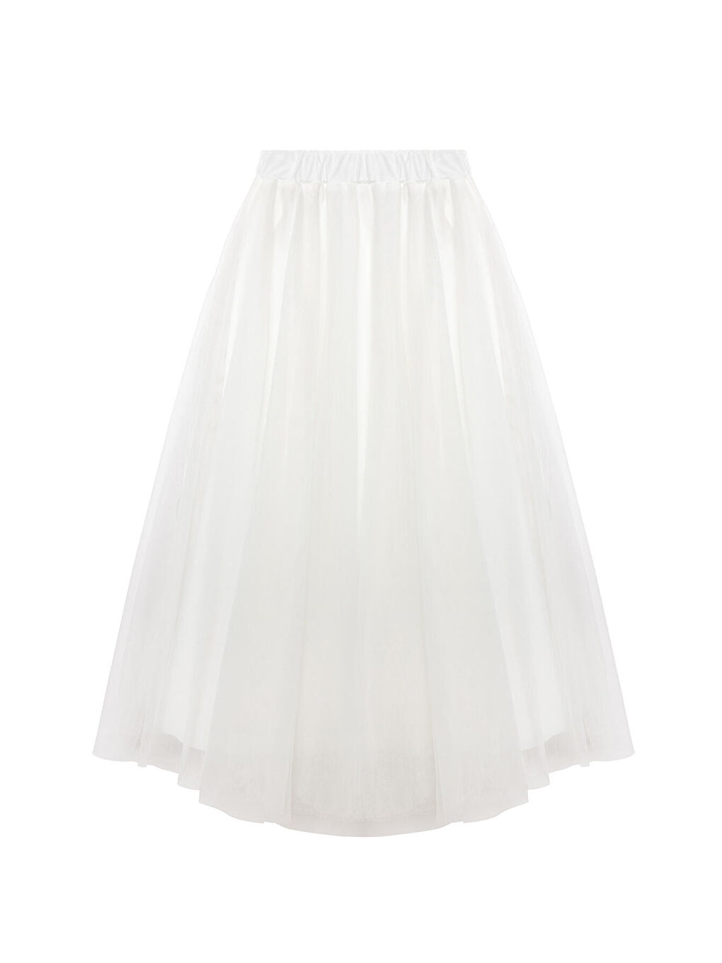 Beyaz Kabarık Tül Etek-1
