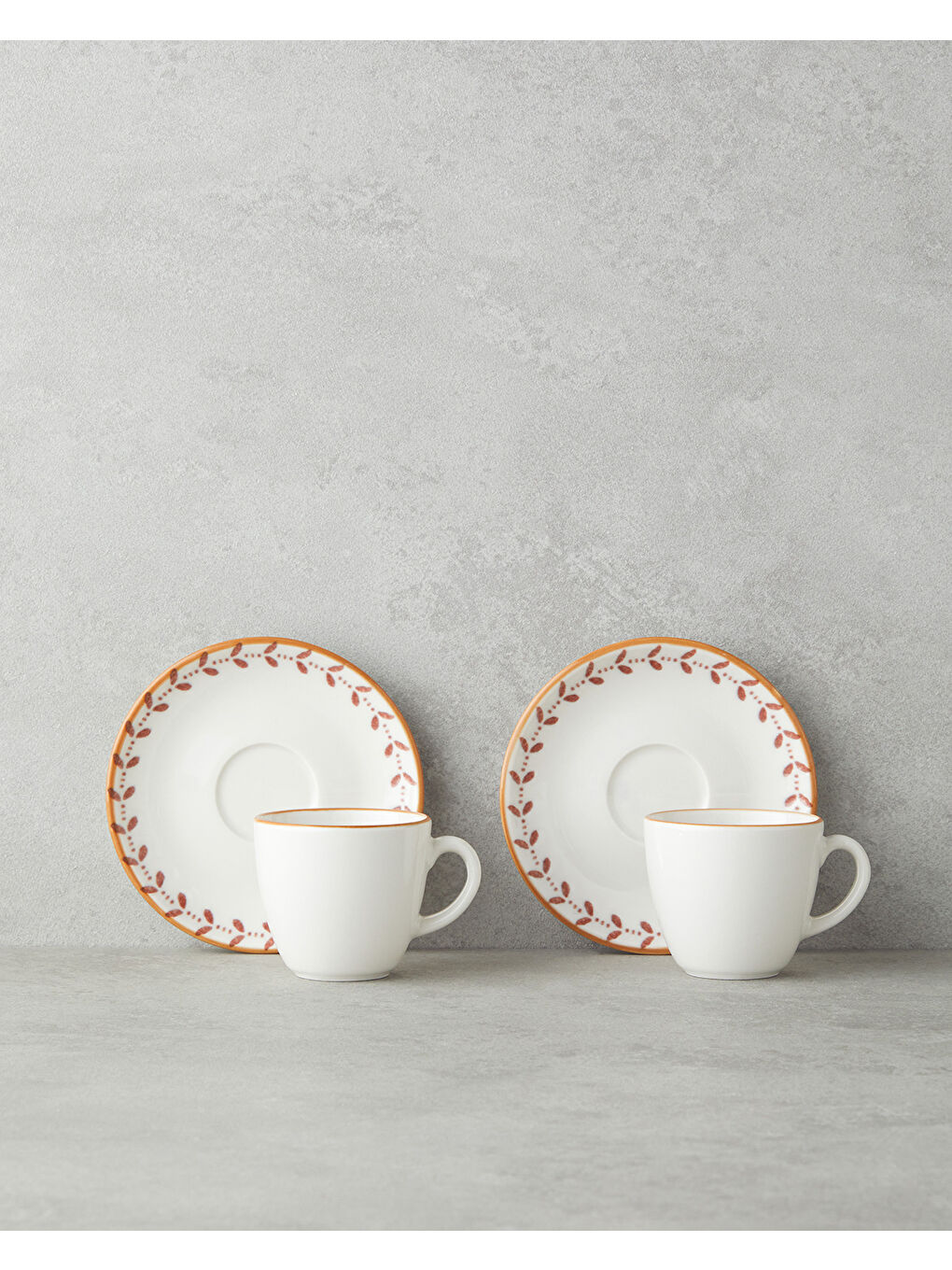 Vivara Bone Porselen 12 Parça 6 Kişilik Kahve Fincan Takımı 90 ml Pembe-1