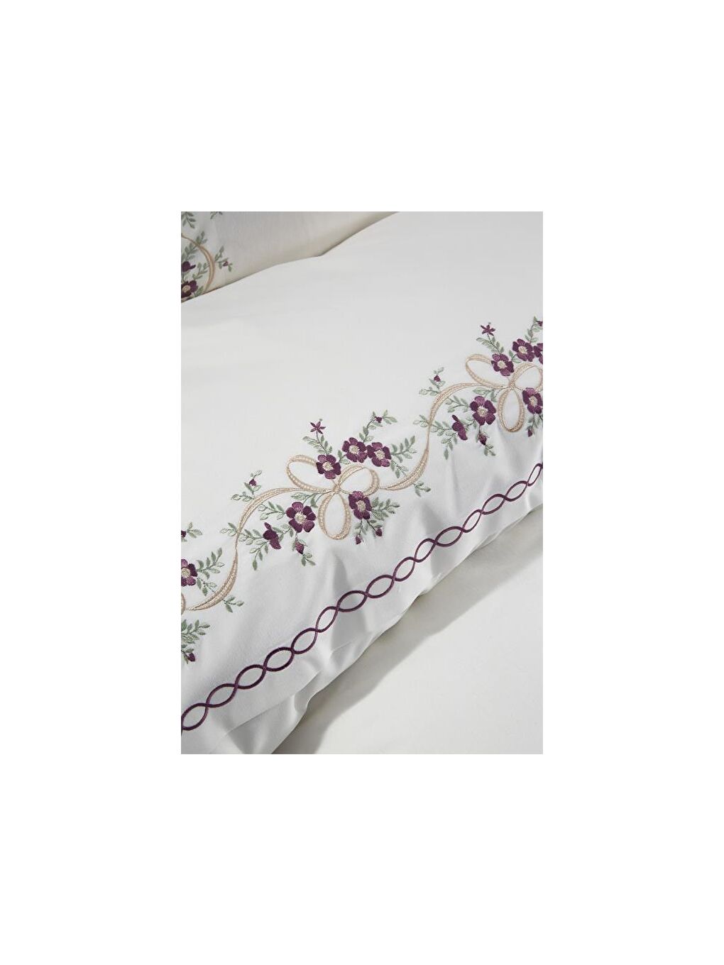 Karışık Nevruz Nakışlı 6 Parça Nevresim Takımı Krem-1