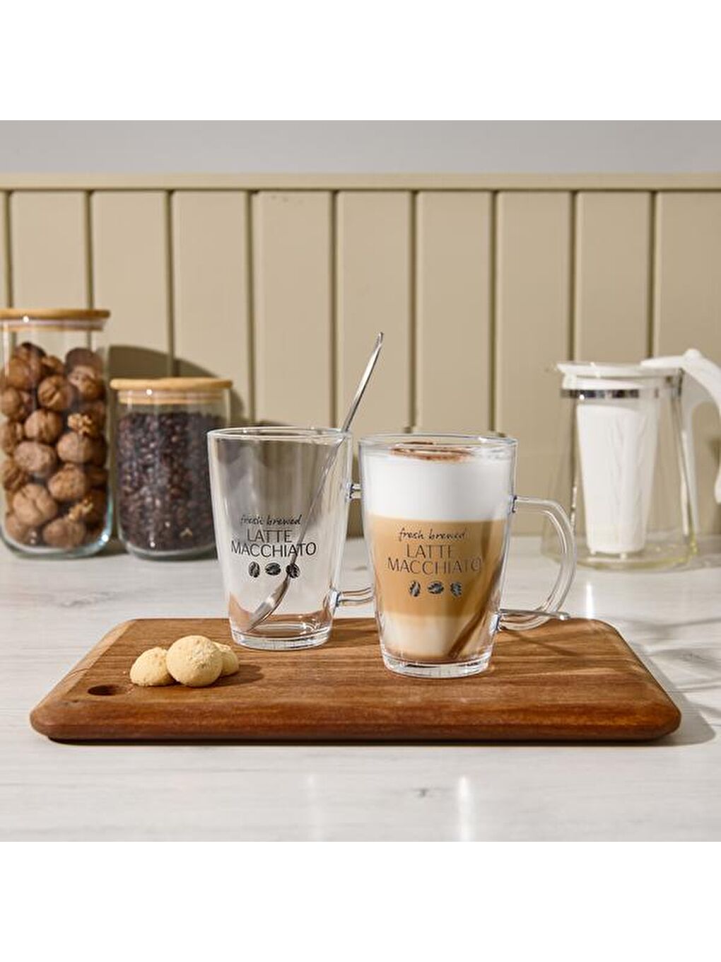 Renksiz 4 Parça Latte Bardağı Seti - Şeffaf - 300 ml