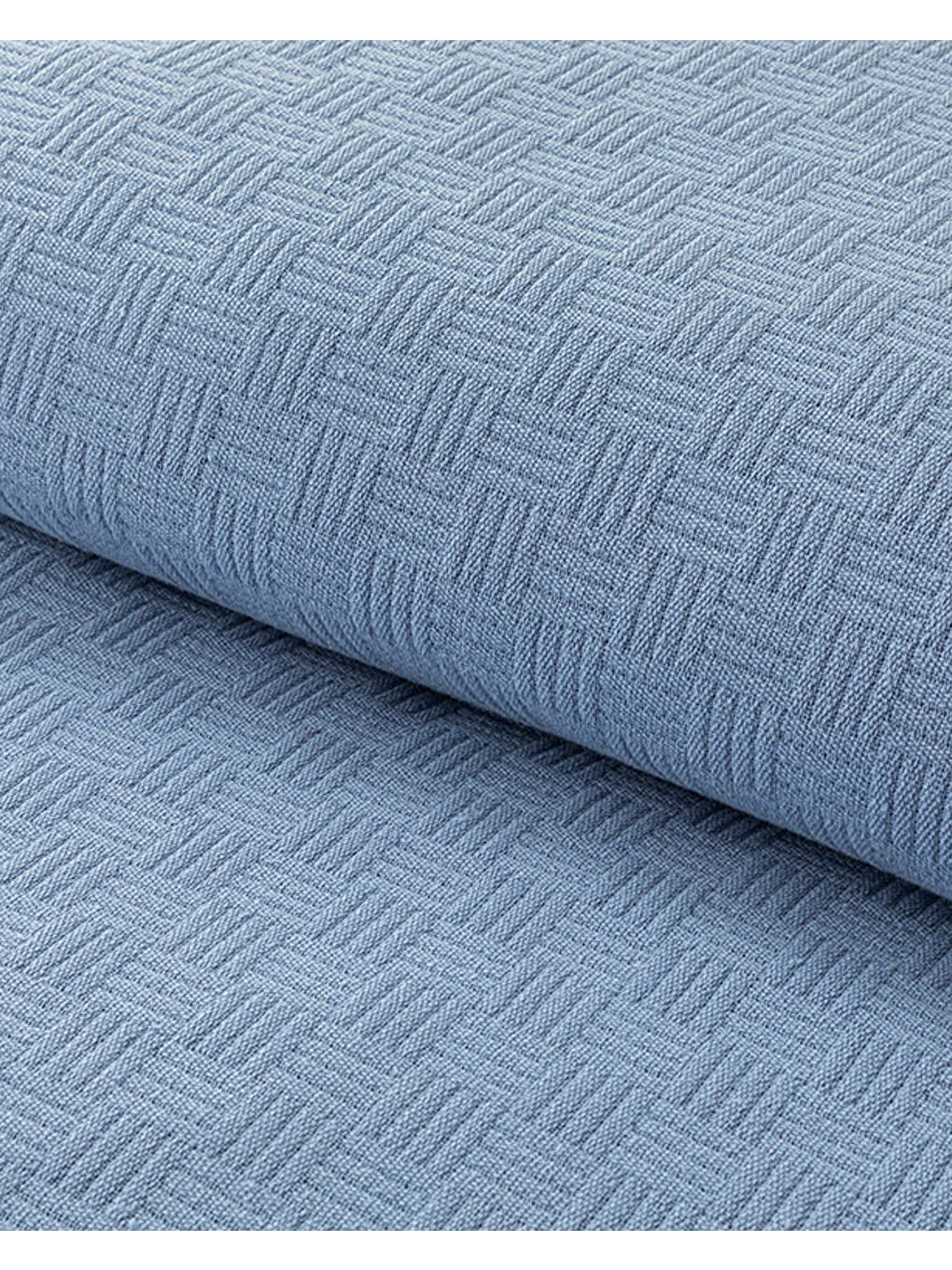 Plain Pamuklu Tek Kişilik Pike Mavi-2