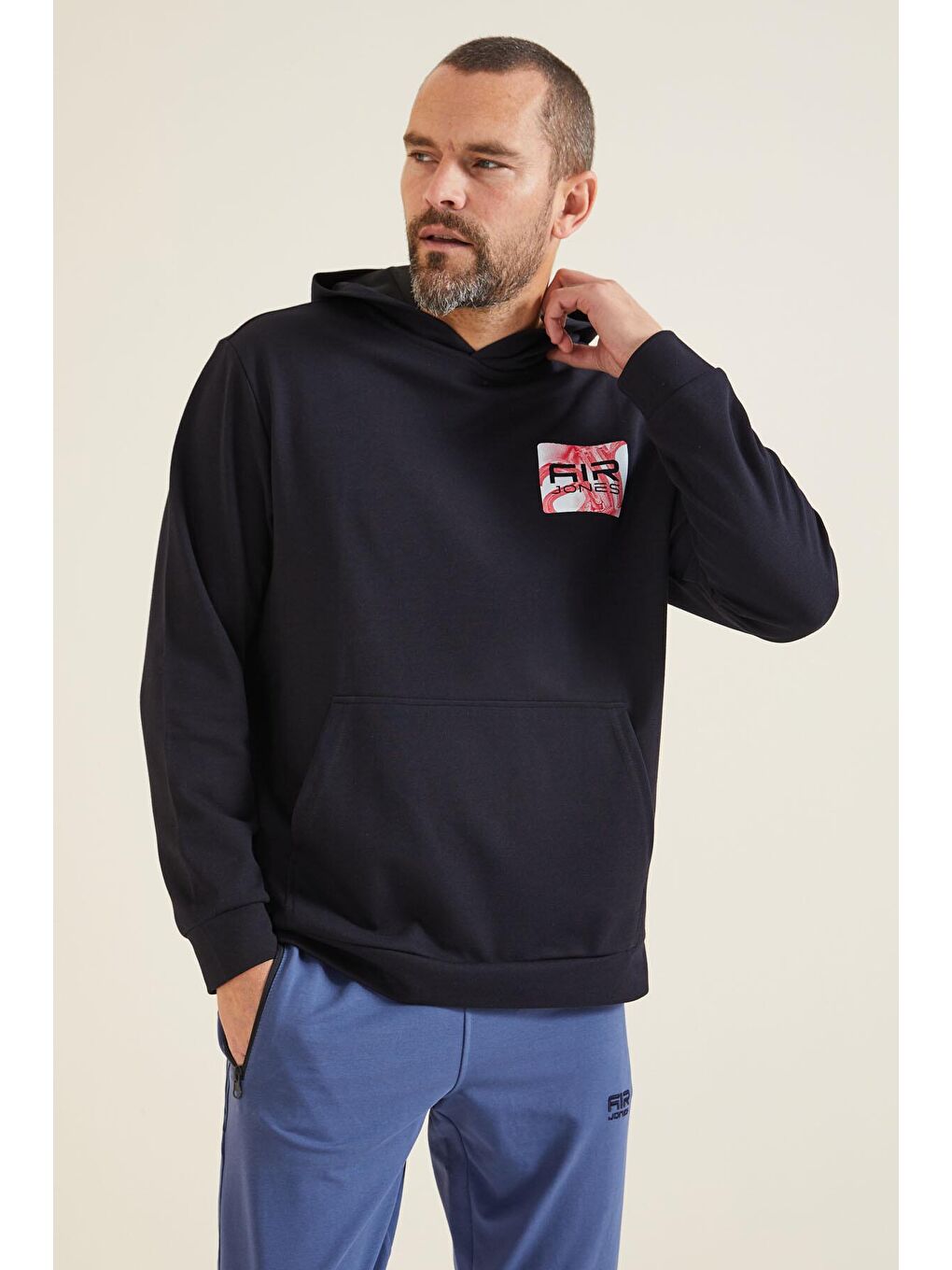 AIR JONES Keene Lacivert Kapüşonlu Erkek Sweatshirt - 88133 - 1