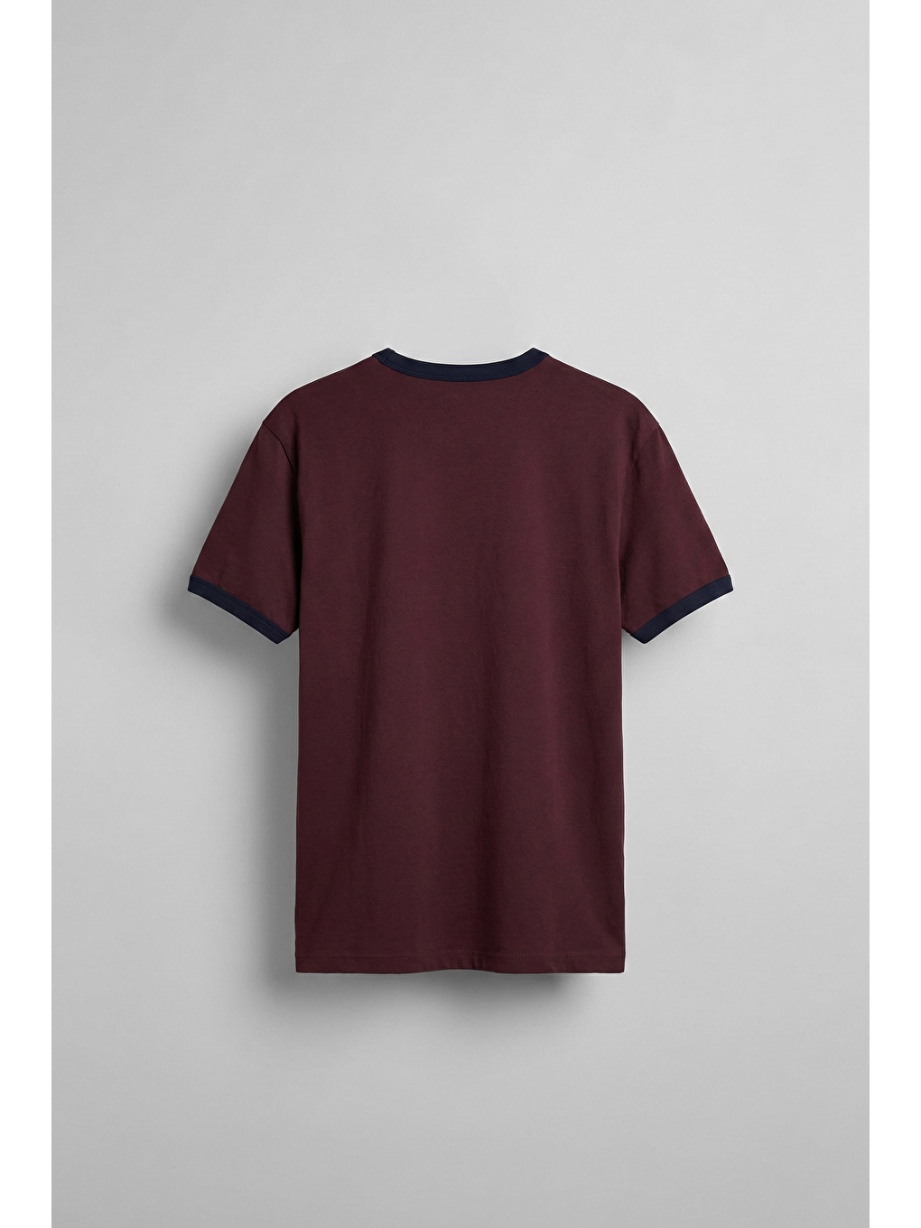Erkek Regular Fit Kontrast Detaylı T-Shirt Bordo-1