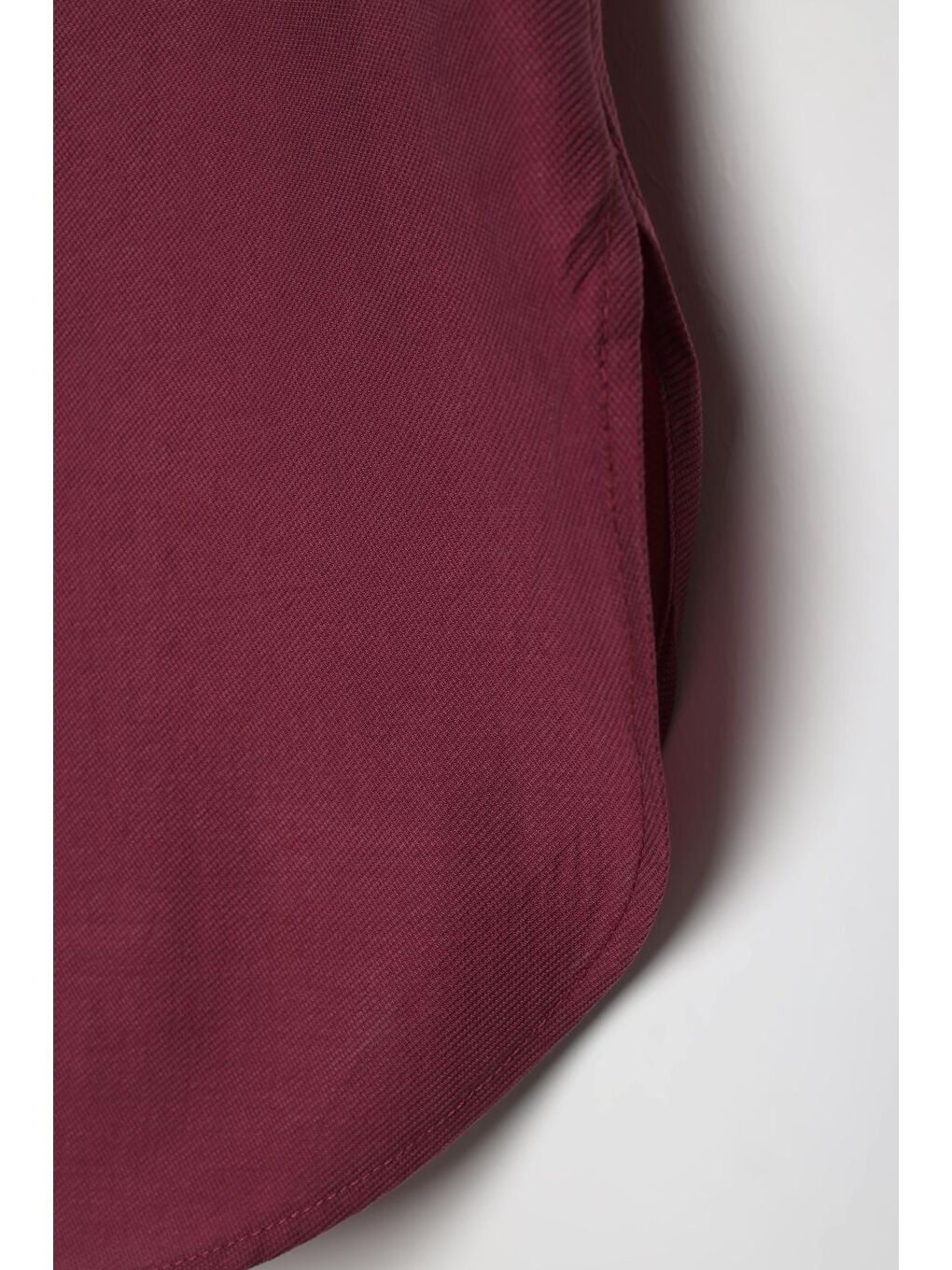 Bordo Vişne Gizli Patlı Basic Uzun Gömlek Tunik-4