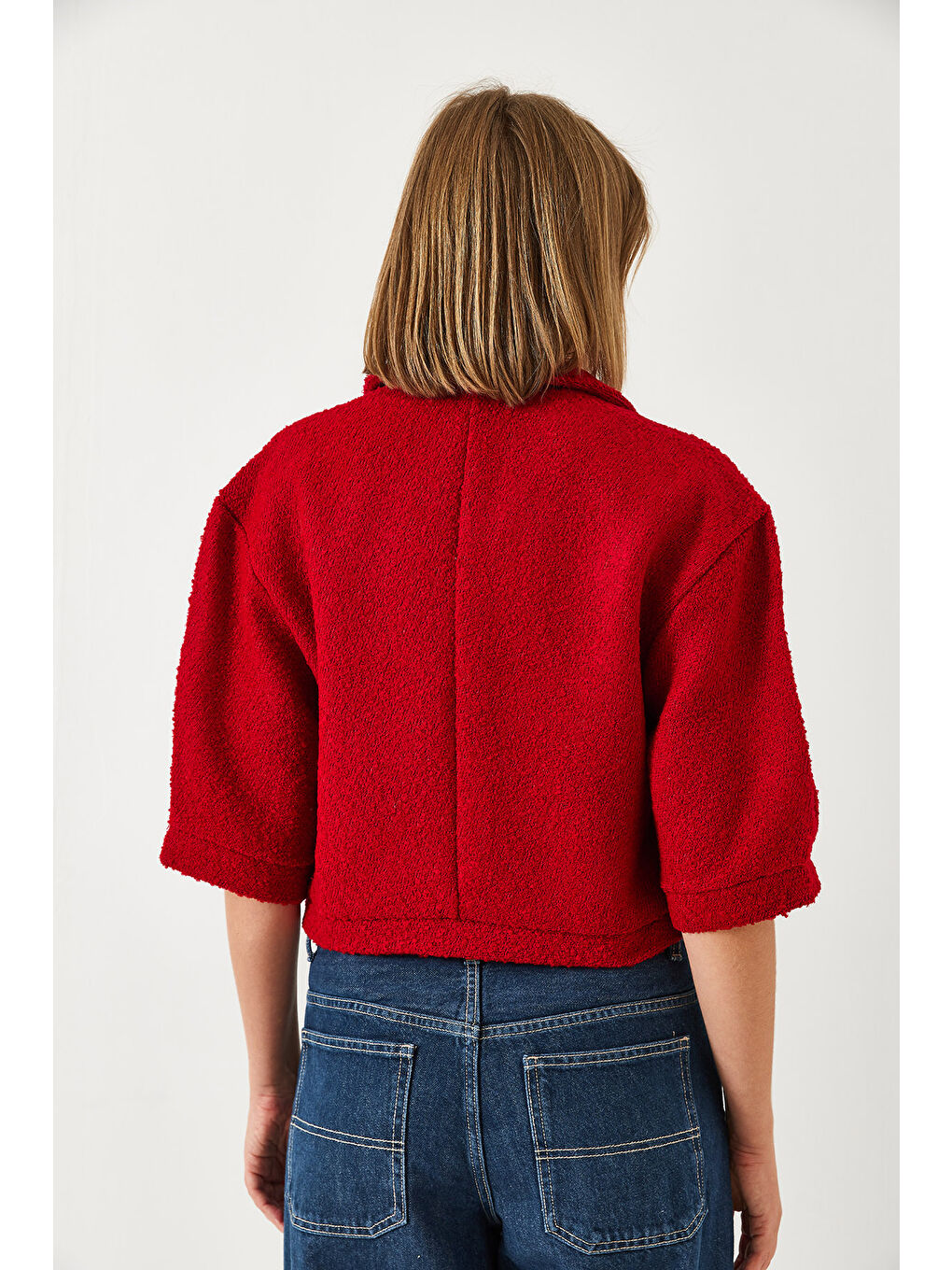Kırmızı Kadın Kısa Kollu Ceket MBMS-4