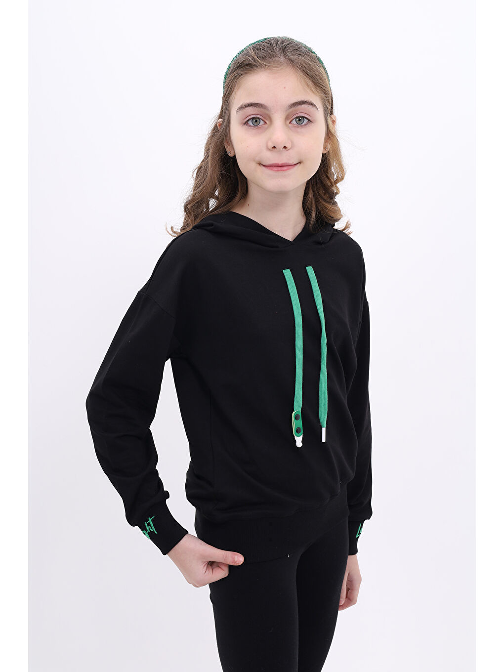 Toontoykids Siyah Kız Çocuk Nakışlı Sweatshirt - 1