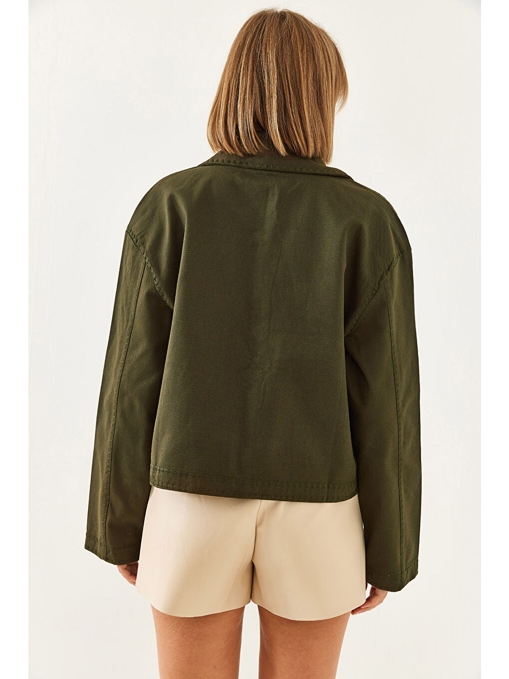 Haki Kadın İşlemeli Ceket MBMS-2