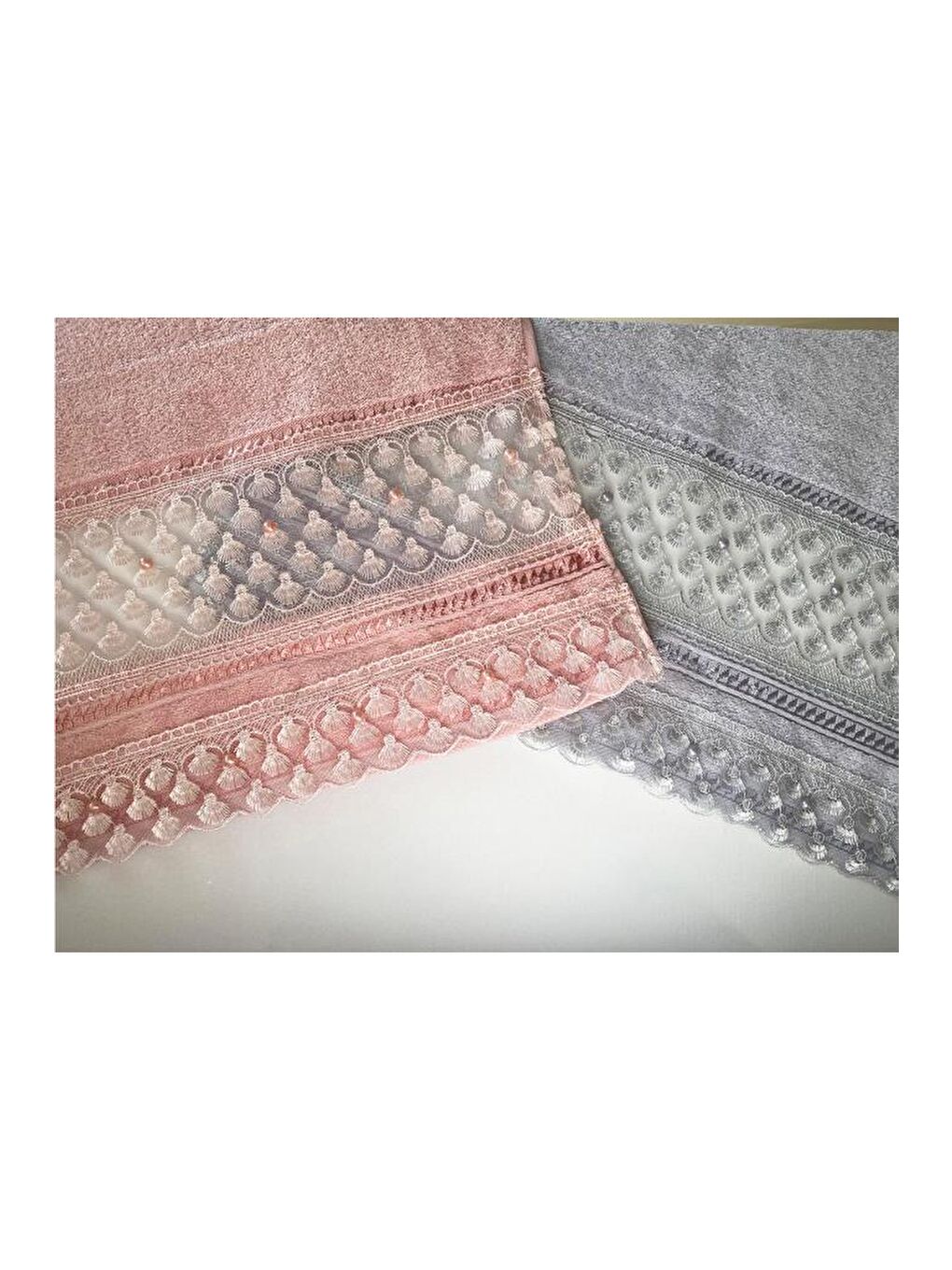 Karışık Derska 4lü Dantelli Çeyizlik Havlu Takımı-7