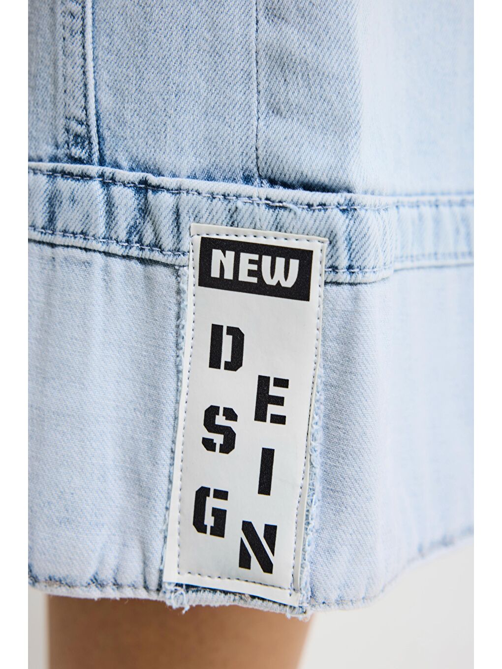 Mavi Kadın Ice Renk 4s6-3 Baggy Fit Maxi Boy Özel Tasarım Denim Bermuda Şort-6