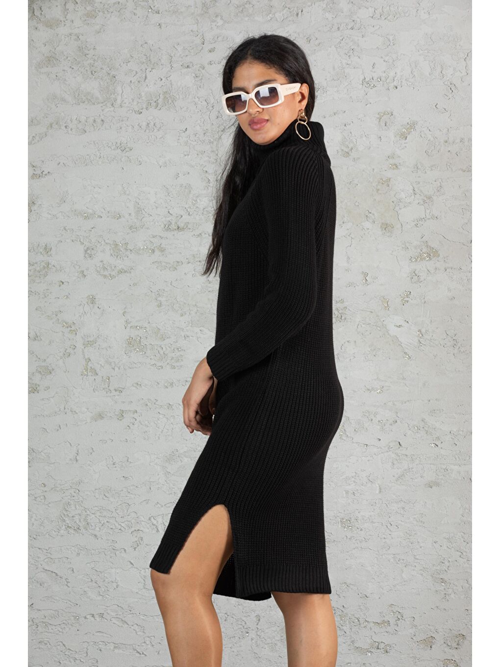 Siyah Kadın Triko Tunik 2688-1