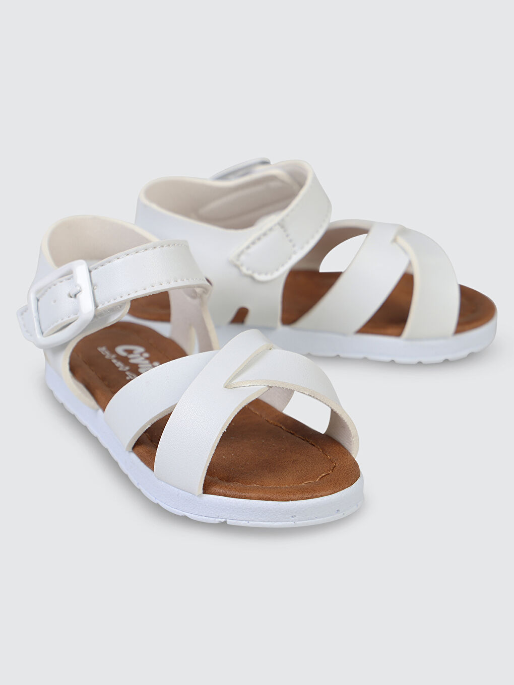 Girls Kız Çocuk Sandalet 21-25 Numara Beyaz-1