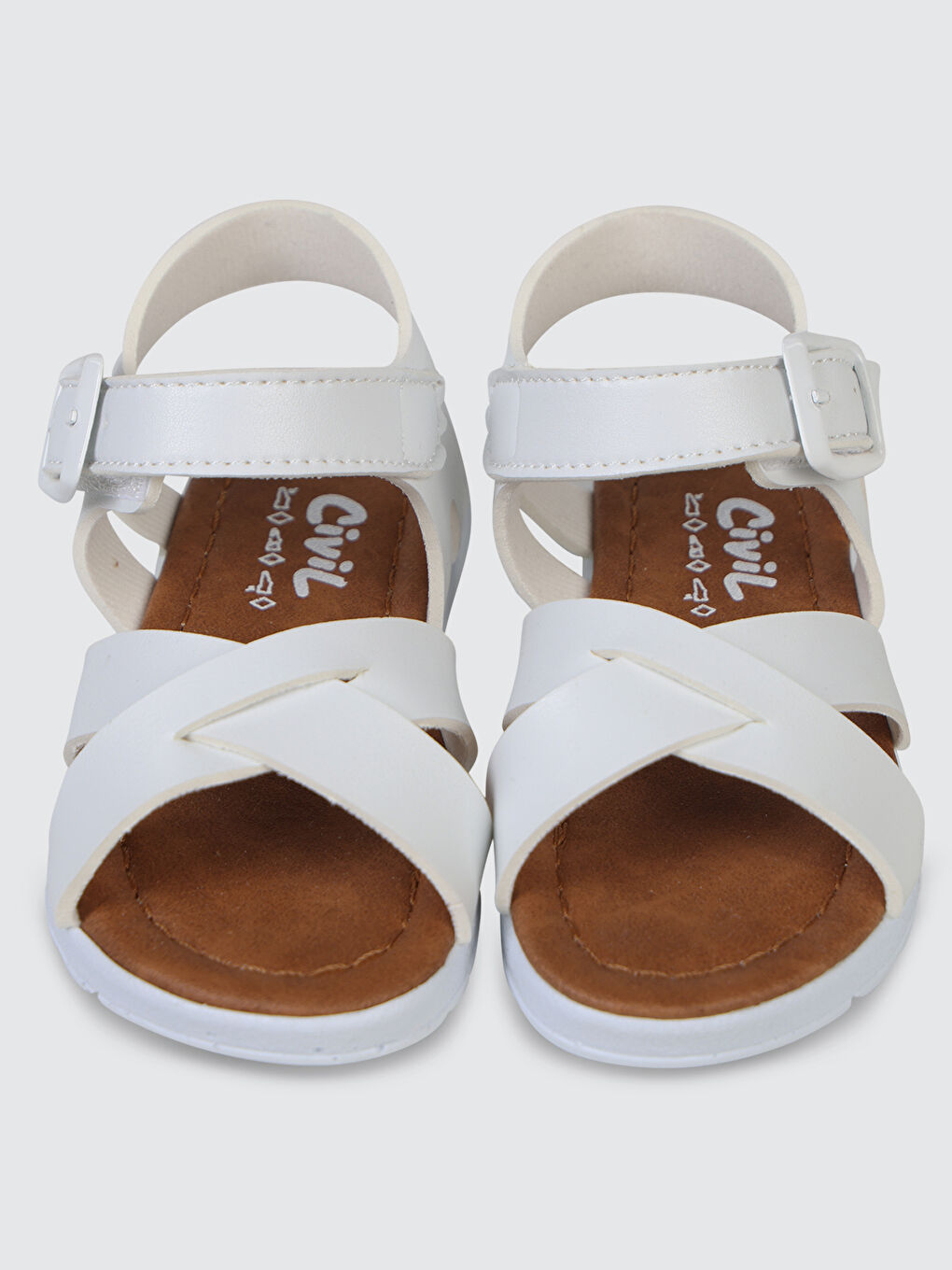 Girls Kız Çocuk Sandalet 21-25 Numara Beyaz-2