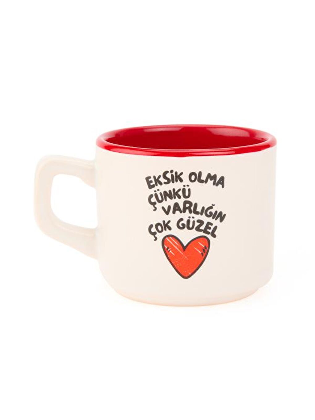 Karışık Eksik Olma Çünkü Varlığın Çok Güzel Sloganlı Venüs Kupa - Renkli - 195 ml-3