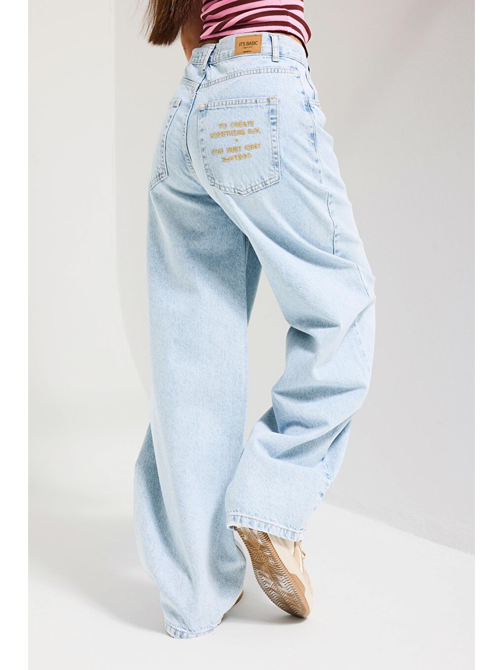 Mavi Kadın Ice 4s6-3 Balon Fit Cep Nakışlı Özel Tasarım Denim Jean-1