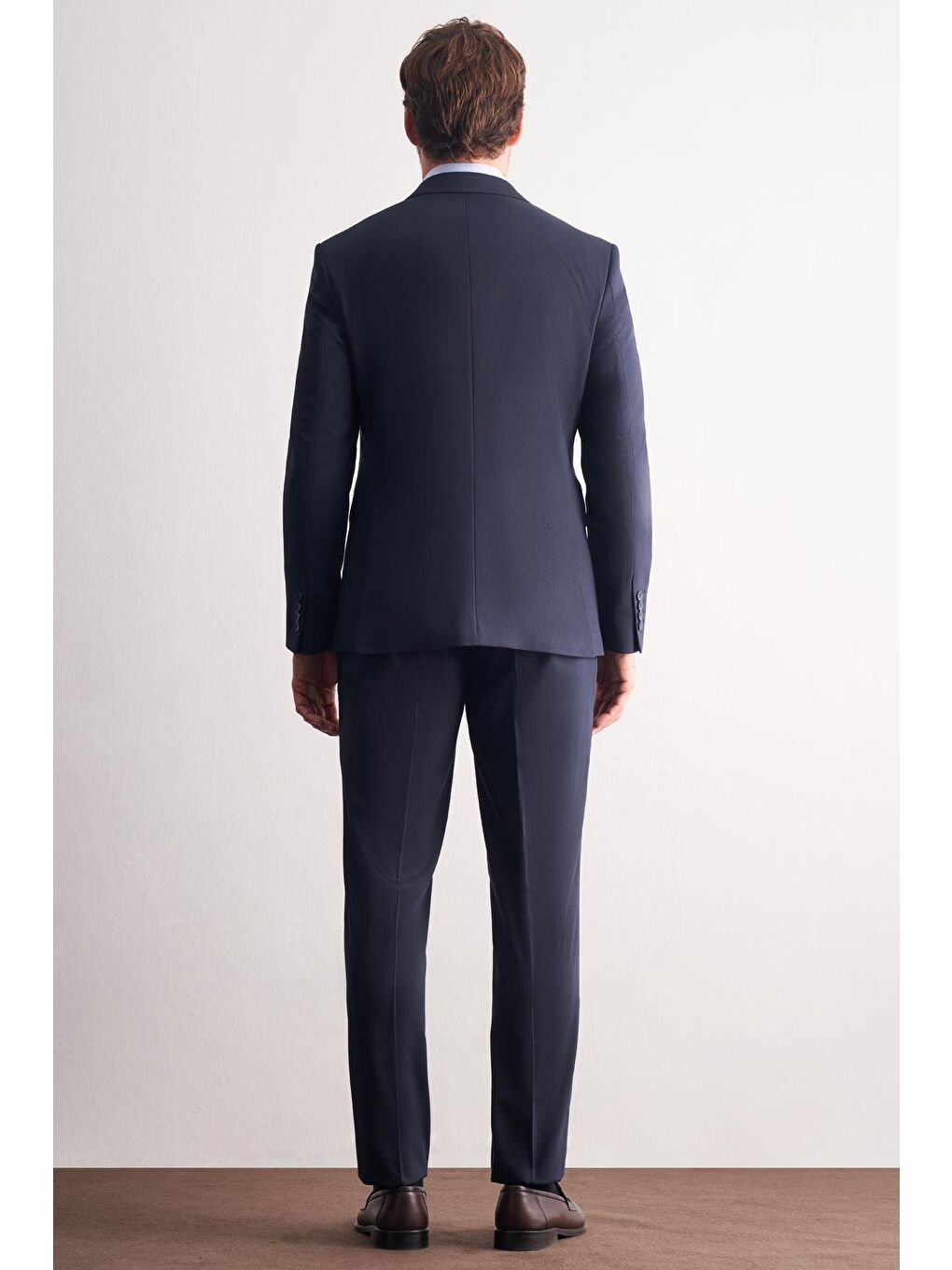 Koyu Lacivert Kılıç Yaka Tam Astar 6 Drop Slim Fit Takım Elbise 1001255158-4