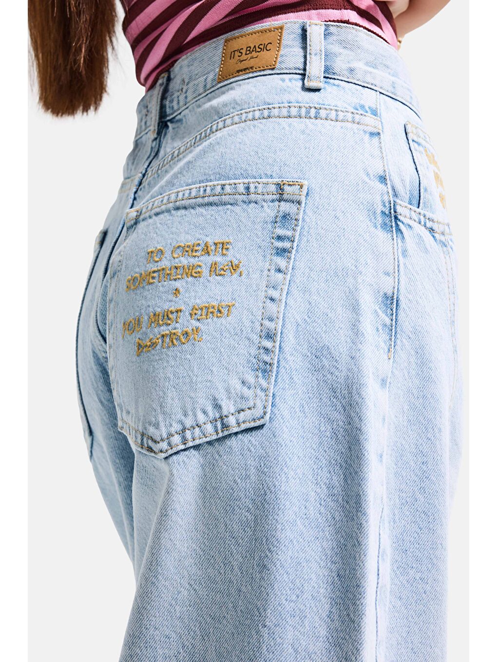 Mavi Kadın Ice 4s6-3 Balon Fit Cep Nakışlı Özel Tasarım Denim Jean-3