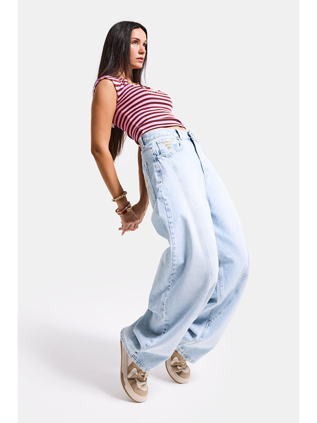 Mavi Kadın Ice 4s6-3 Balon Fit Cep Nakışlı Özel Tasarım Denim Jean-4