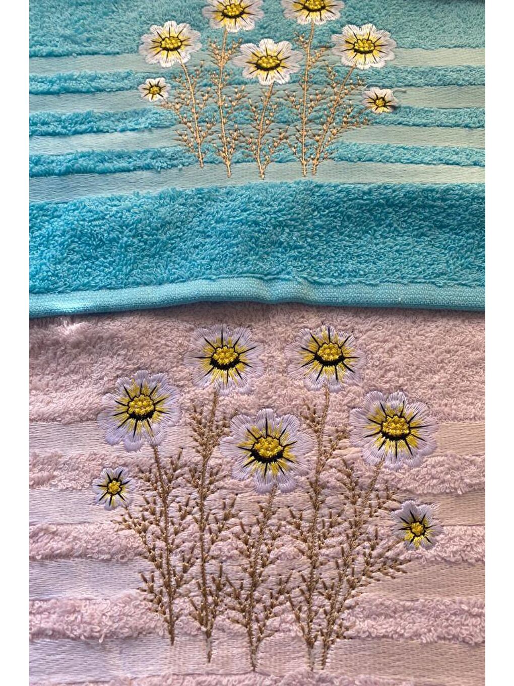 Karışık Daisy Soft 4lü Nakışlı Çeyizlik Havlu Takımı-6