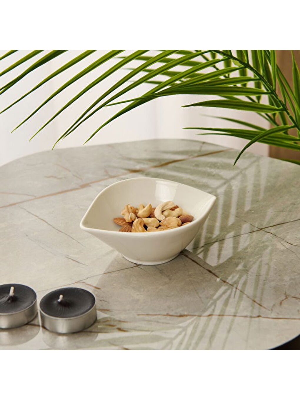 Yaprak Çerezlik - Beyaz - 11 cm-1