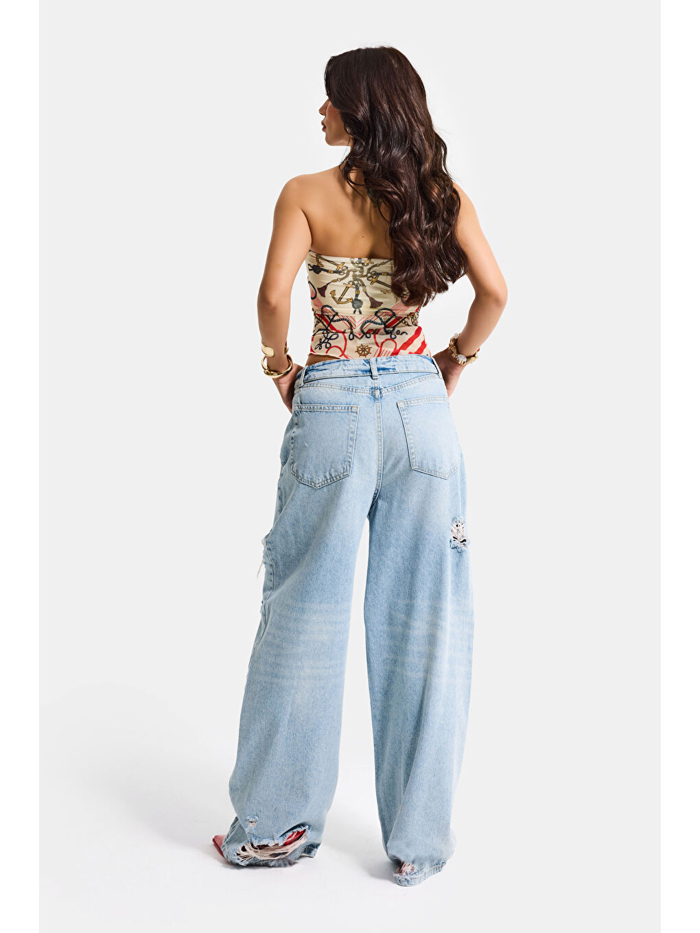 Mavi Kadın Jean Rengi 4s6-32 Straight Fit Kemer Detaylı Özel Tasarım Denim Jean-6