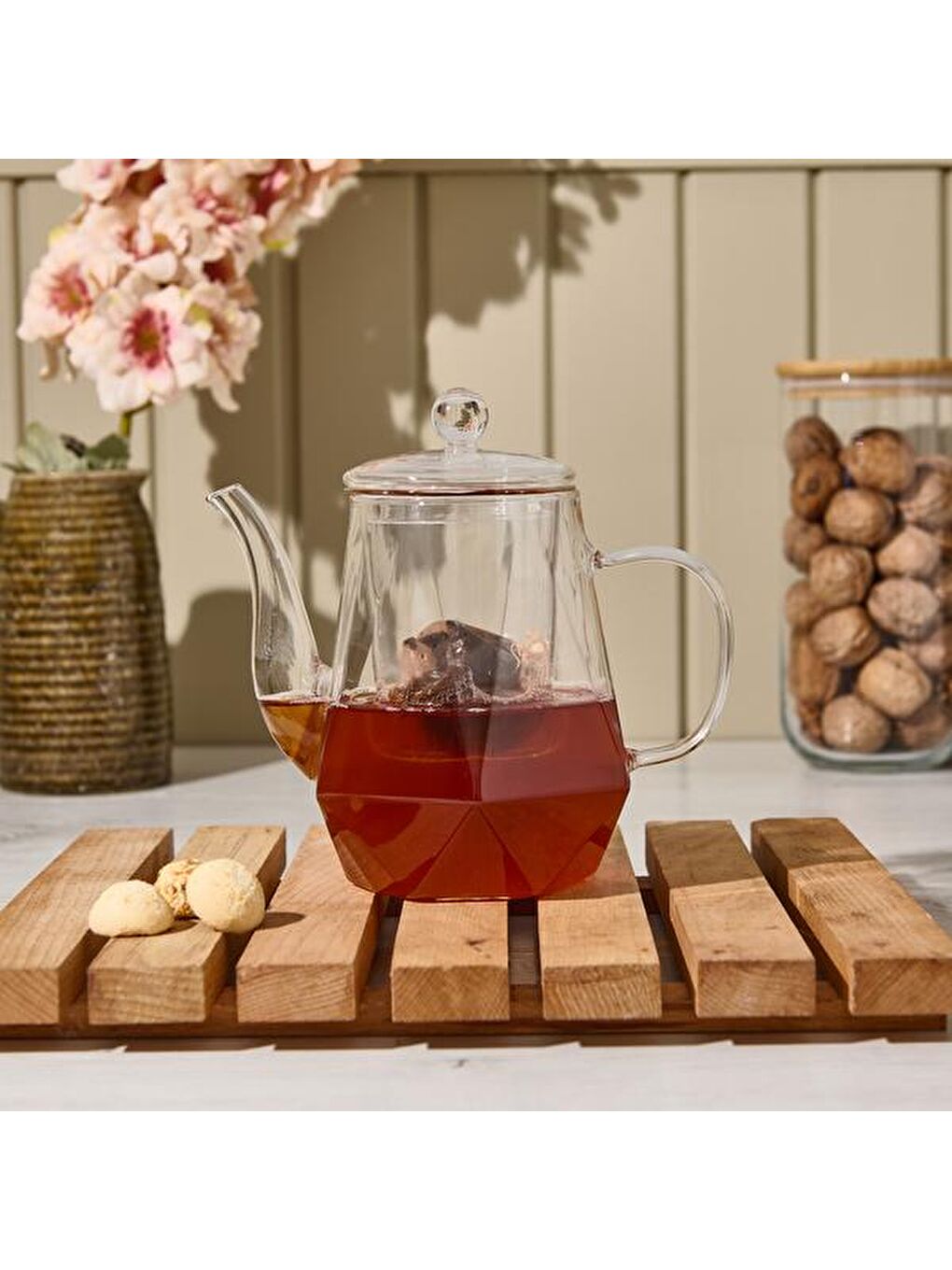 Renksiz Borosilikat Cam Demlik - Şeffaf - 800 ml-4