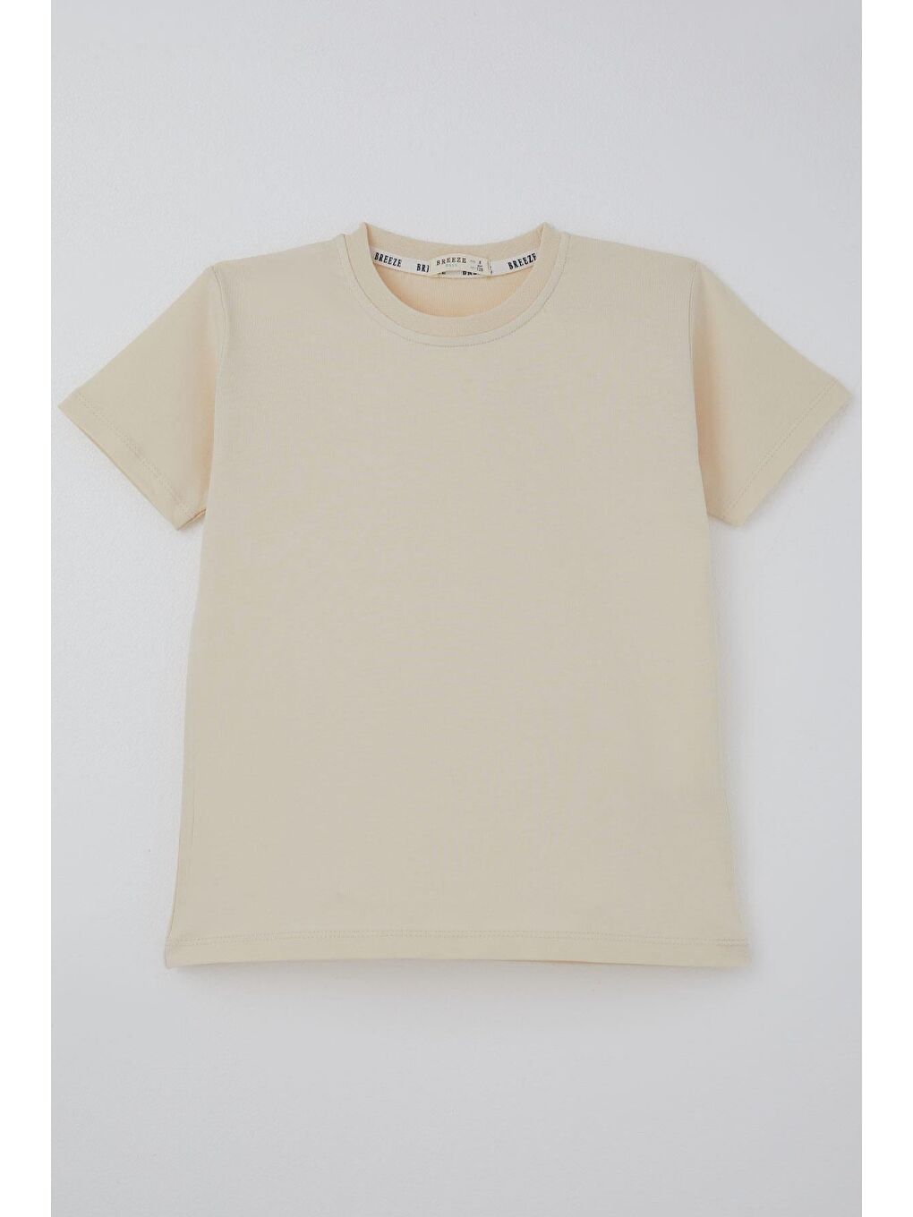 Ekru Erkek Çocuk Tişört Basic Krem (4-8 Yaş)-2