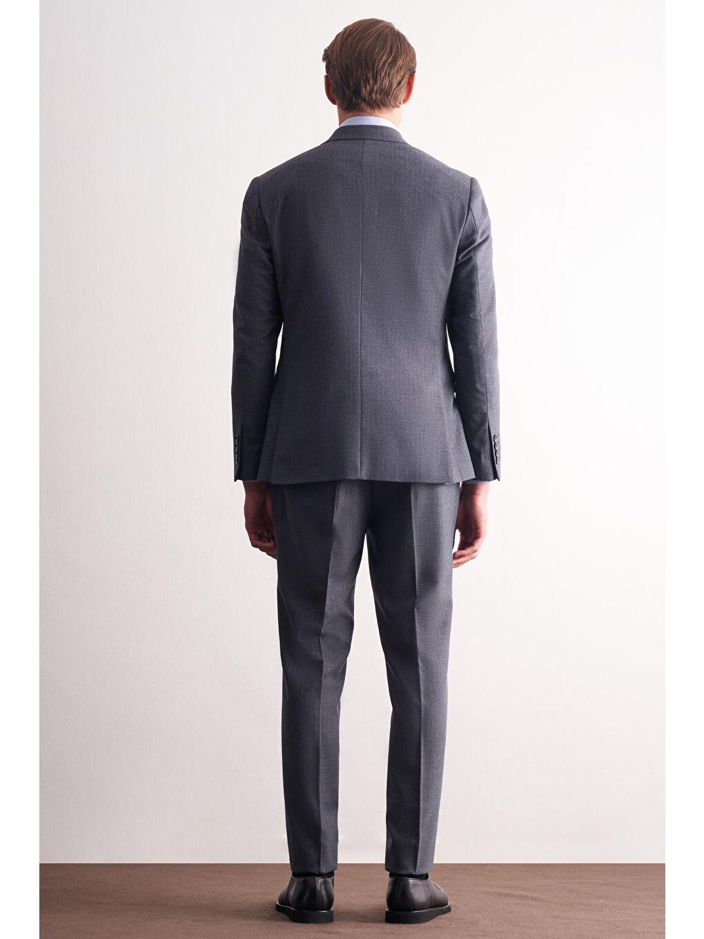 Koyu Lacivert Kırlangıç Yaka Çizgili Desen Slim Fit 6 Drop Takım Elbise 1001255166-4