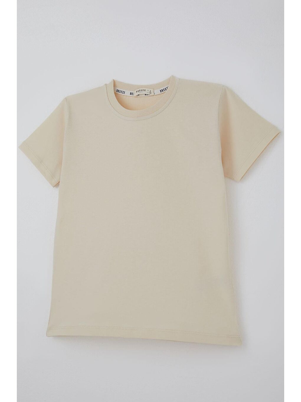 Ekru Erkek Çocuk Tişört Basic Krem (4-8 Yaş)-4