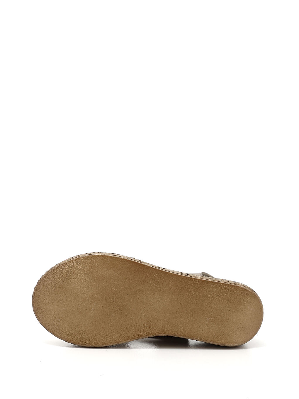 Bej Kadın BEJ-TEN RENGİ Cırt Bantlı Dolgu Tabanlı Hakiki Deri Sandalet-3