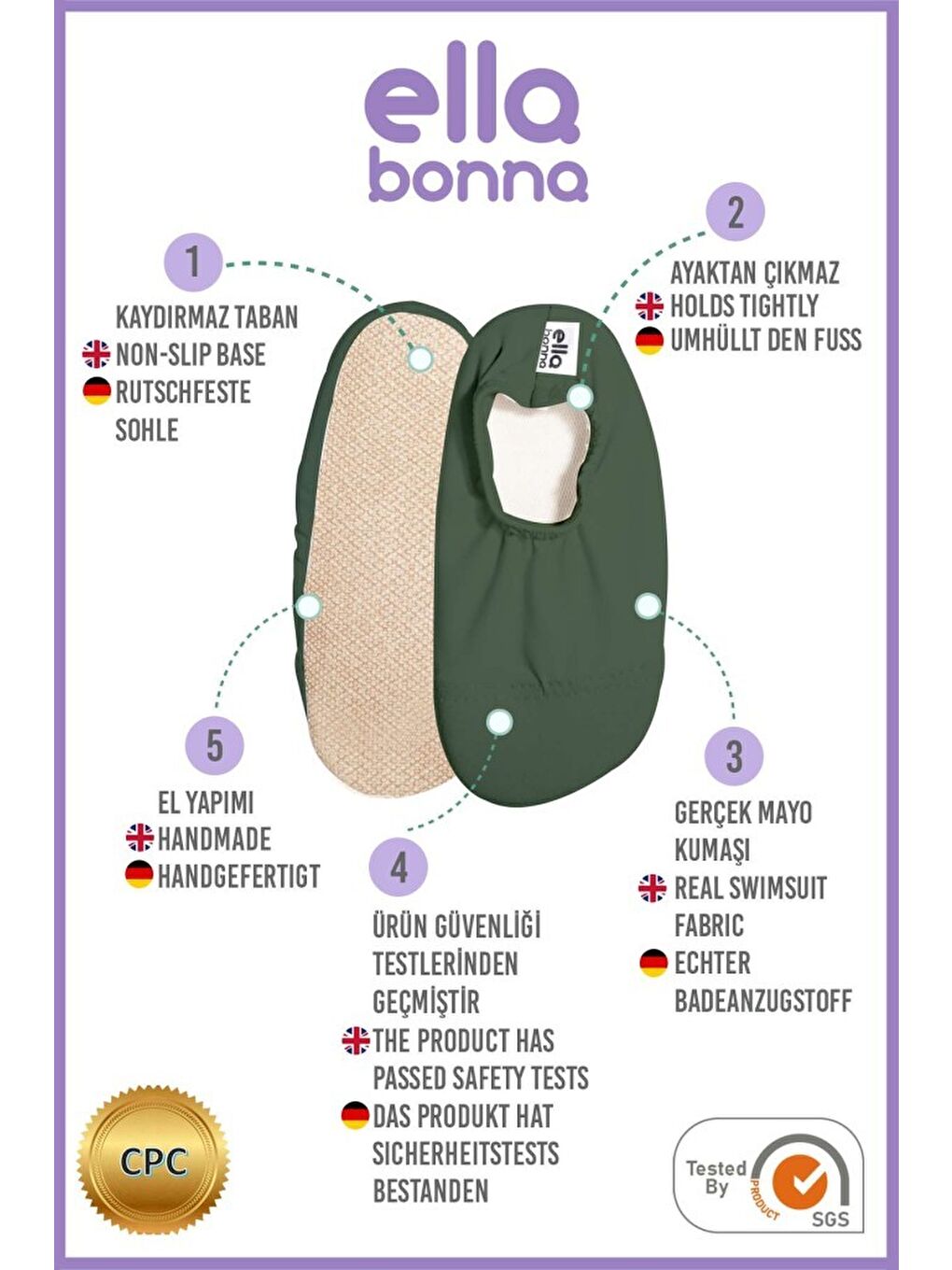 Haki Kaydırmaz Taban, Unisex Bebek, Çocuk Deniz Ayakkabısı, Havuz Patiği, Dinozor-2