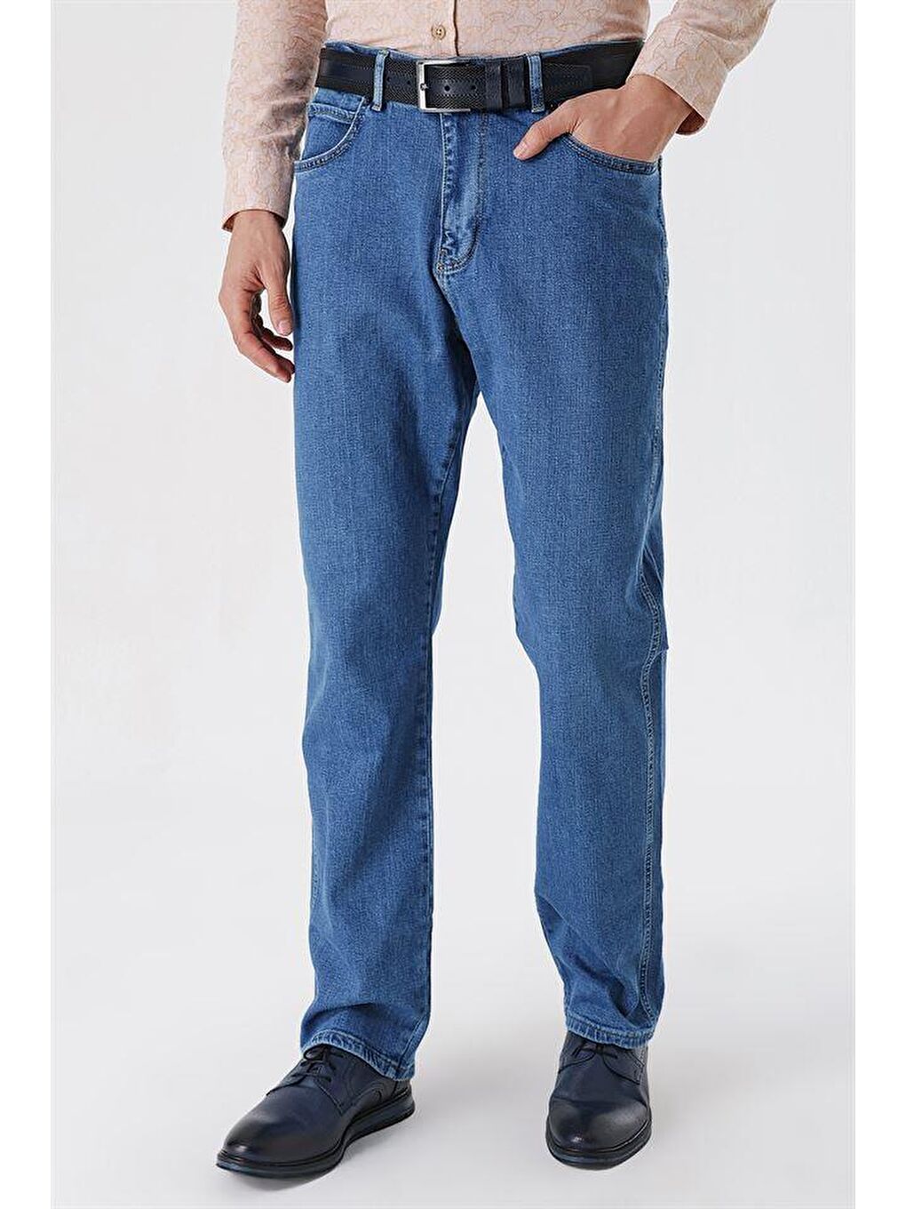 Koyu Mavi Gabardin Pamuklu 5 Cep Comfort Fit Rahat Kesim Casual Denim Jean Pantolon 1023230113