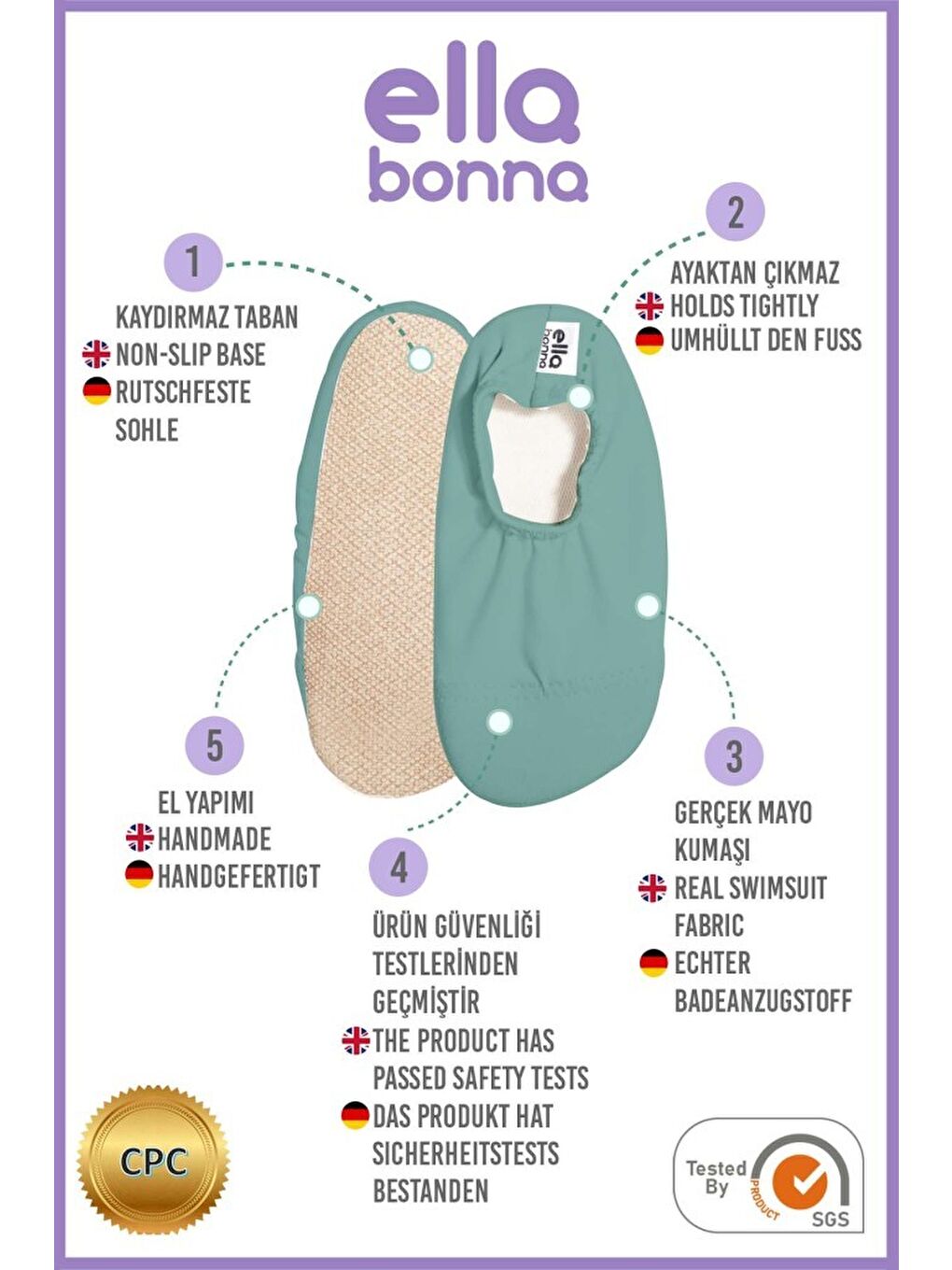 Turkuaz Kaydırmaz Taban, Unisex Bebek, Çocuk Deniz Ayakkabısı, Havuz Patiği, Dinozor-2