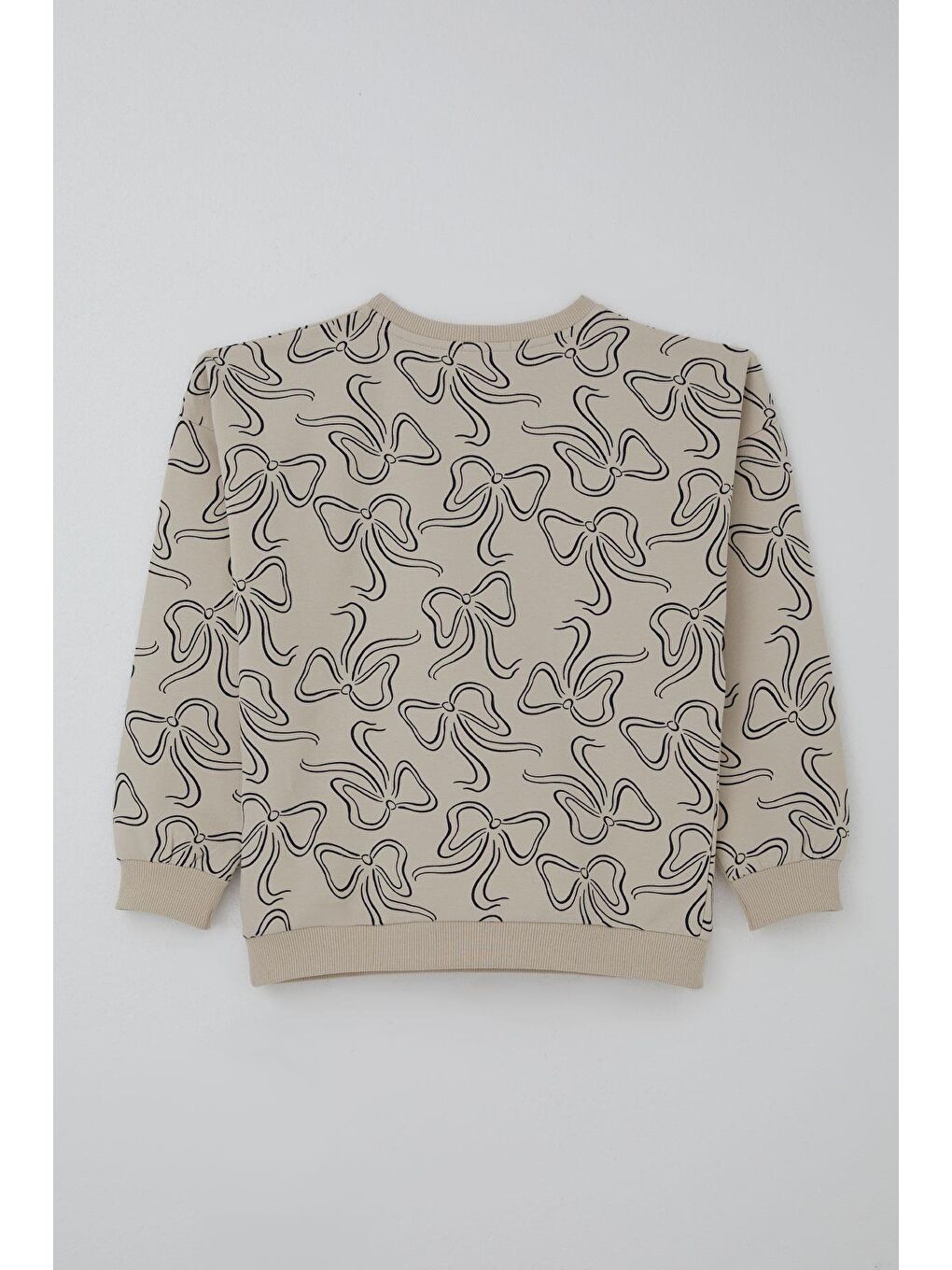 Bej Kız Çocuk Eşofman Takımı Kurdele Desenli Bel Kısmı Lastikli Taş (9-14 Yaş)-3