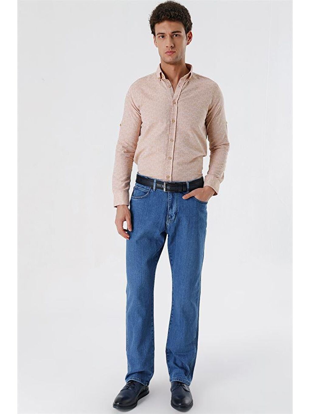 Koyu Mavi Gabardin Pamuklu 5 Cep Comfort Fit Rahat Kesim Casual Denim Jean Pantolon 1023230113-2