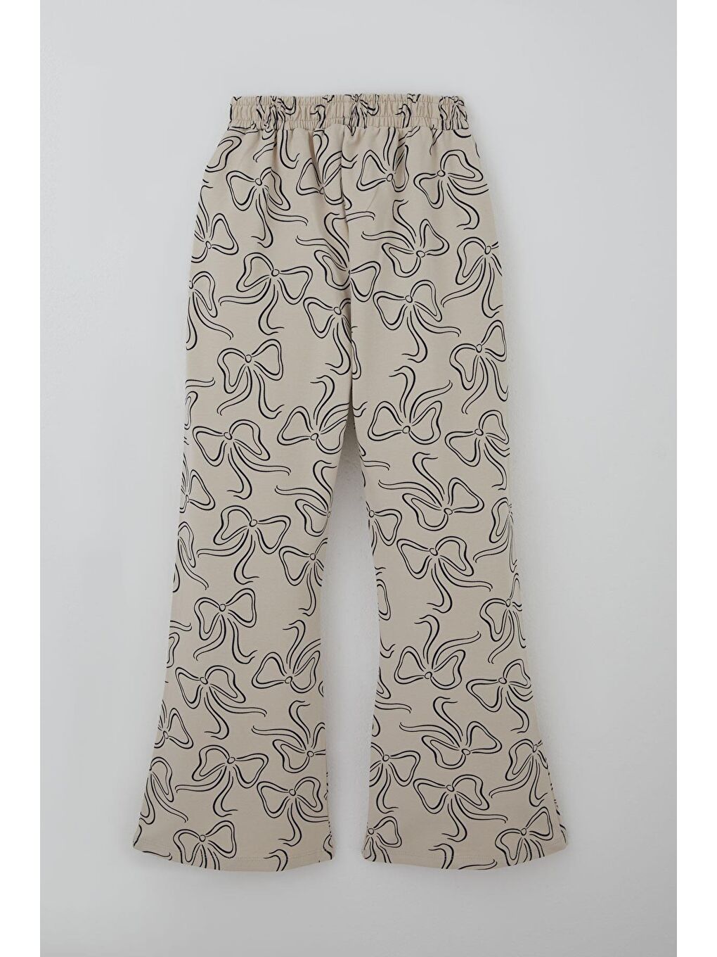 Bej Kız Çocuk Eşofman Takımı Kurdele Desenli Bel Kısmı Lastikli Taş (9-14 Yaş)-4