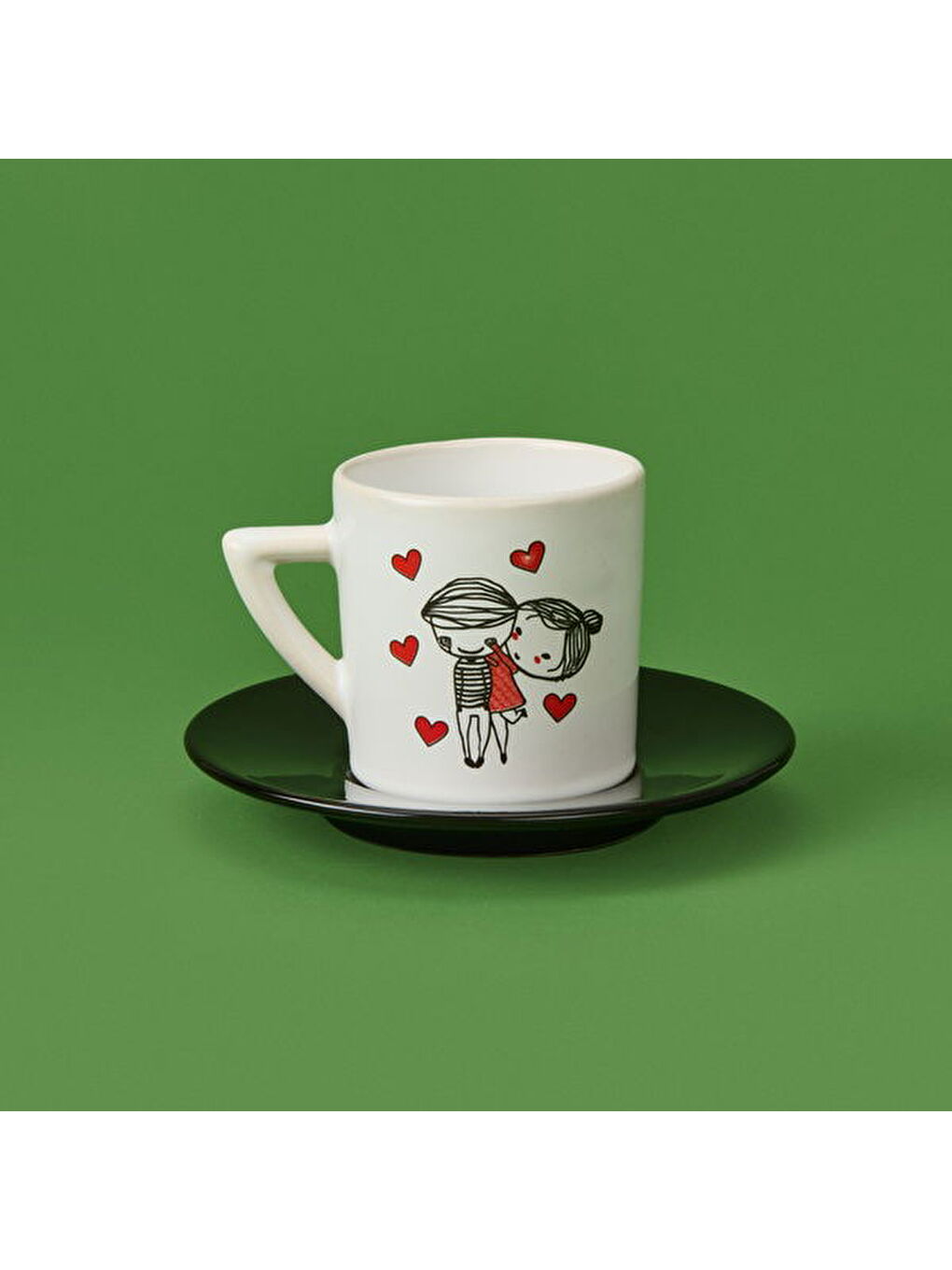 Karışık LMB-I01 Sevgi Temalı 2'li Fincan Takımı - Renkli - 90 ml-3