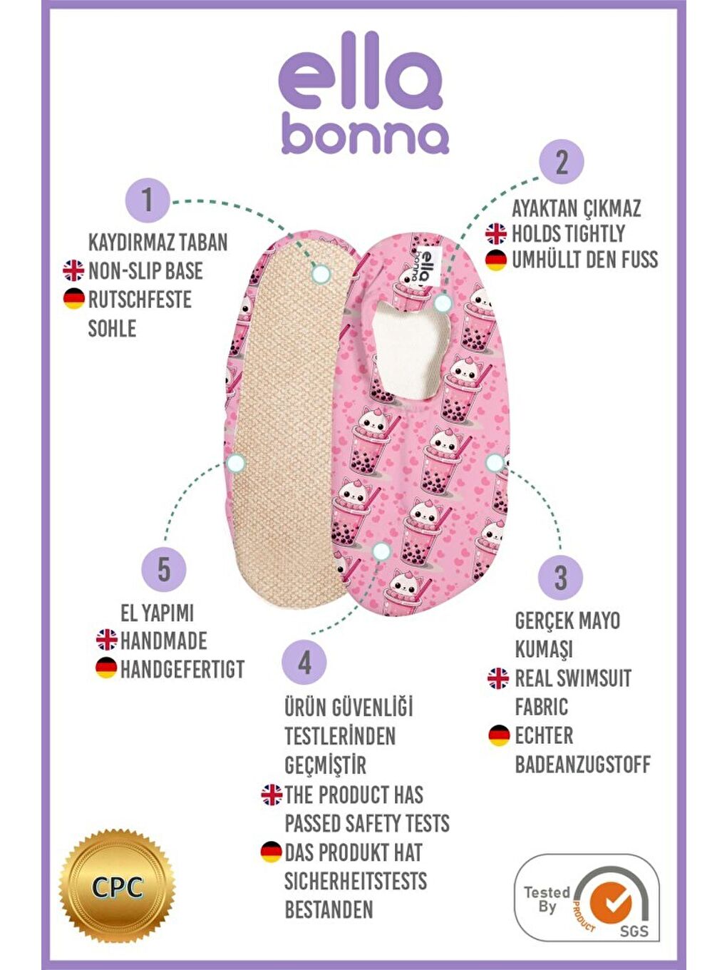 Pembe Kaydırmaz Taban, Unisex Bebek, Çocuk Deniz Ayakkabısı, Havuz Patiği, Dinozor-2