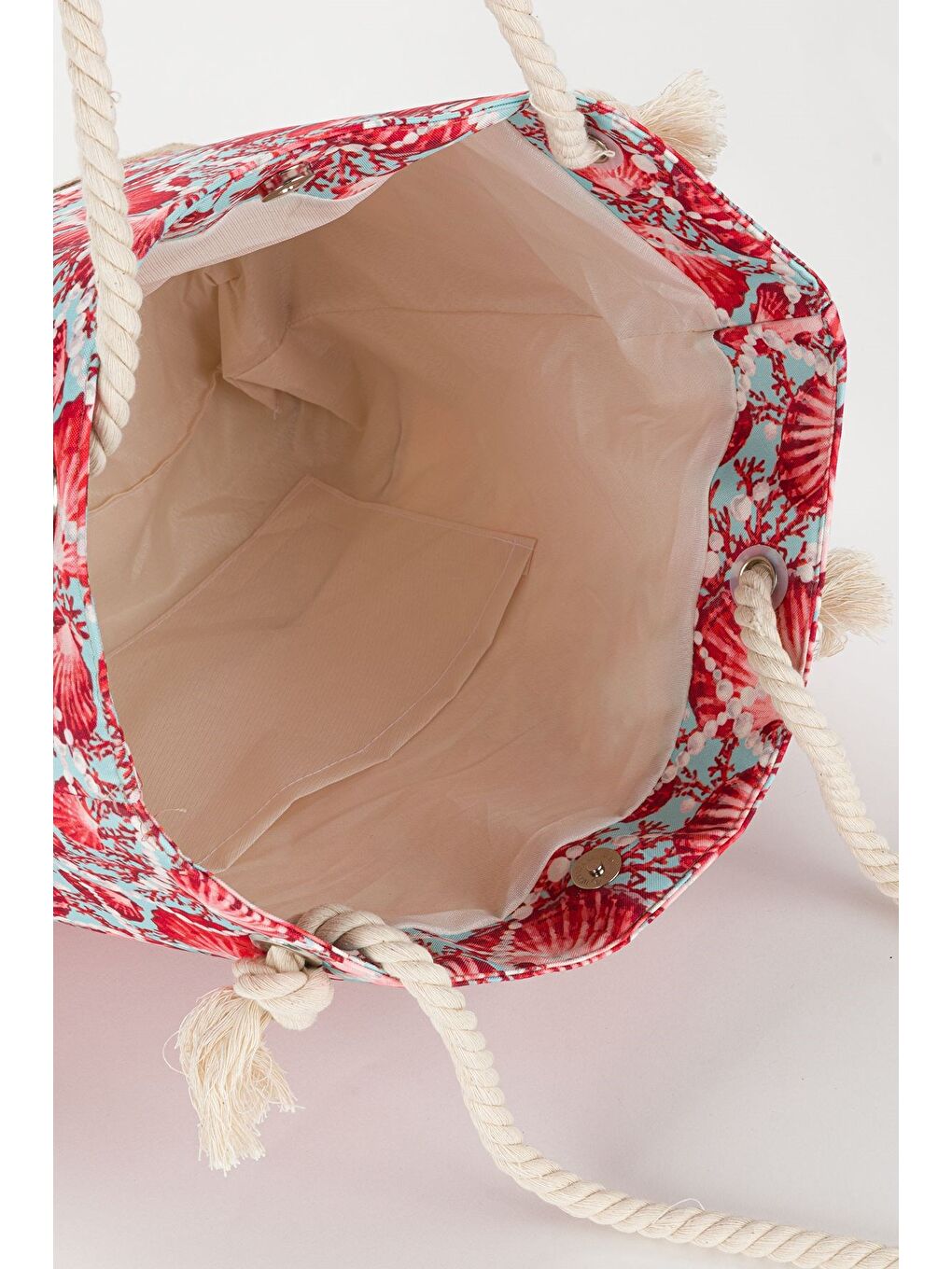 Pembe Kadın Plaj Çantası-5