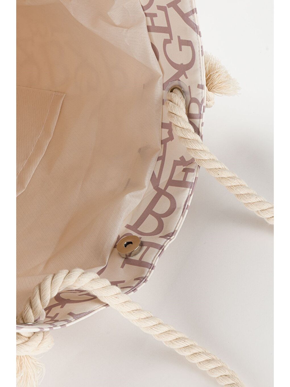 Bej Kadın Plaj Çantası-5