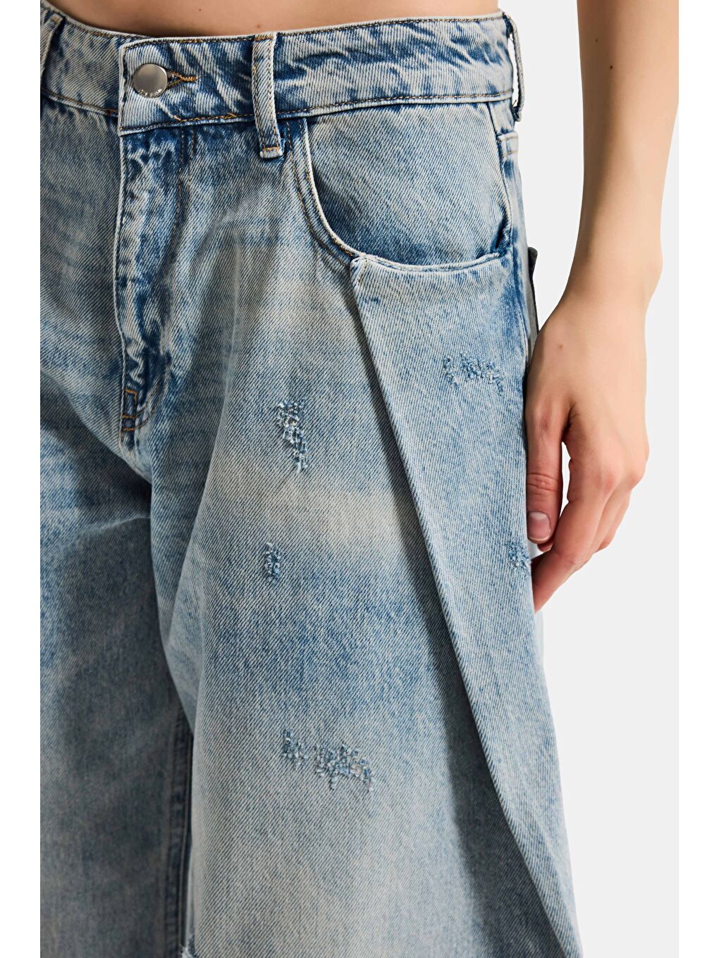 Mavi Kadın T.Kot Rengi 12s6-65 Loose Fit Bol Kesim Özel Tasarım Denim Jean-4