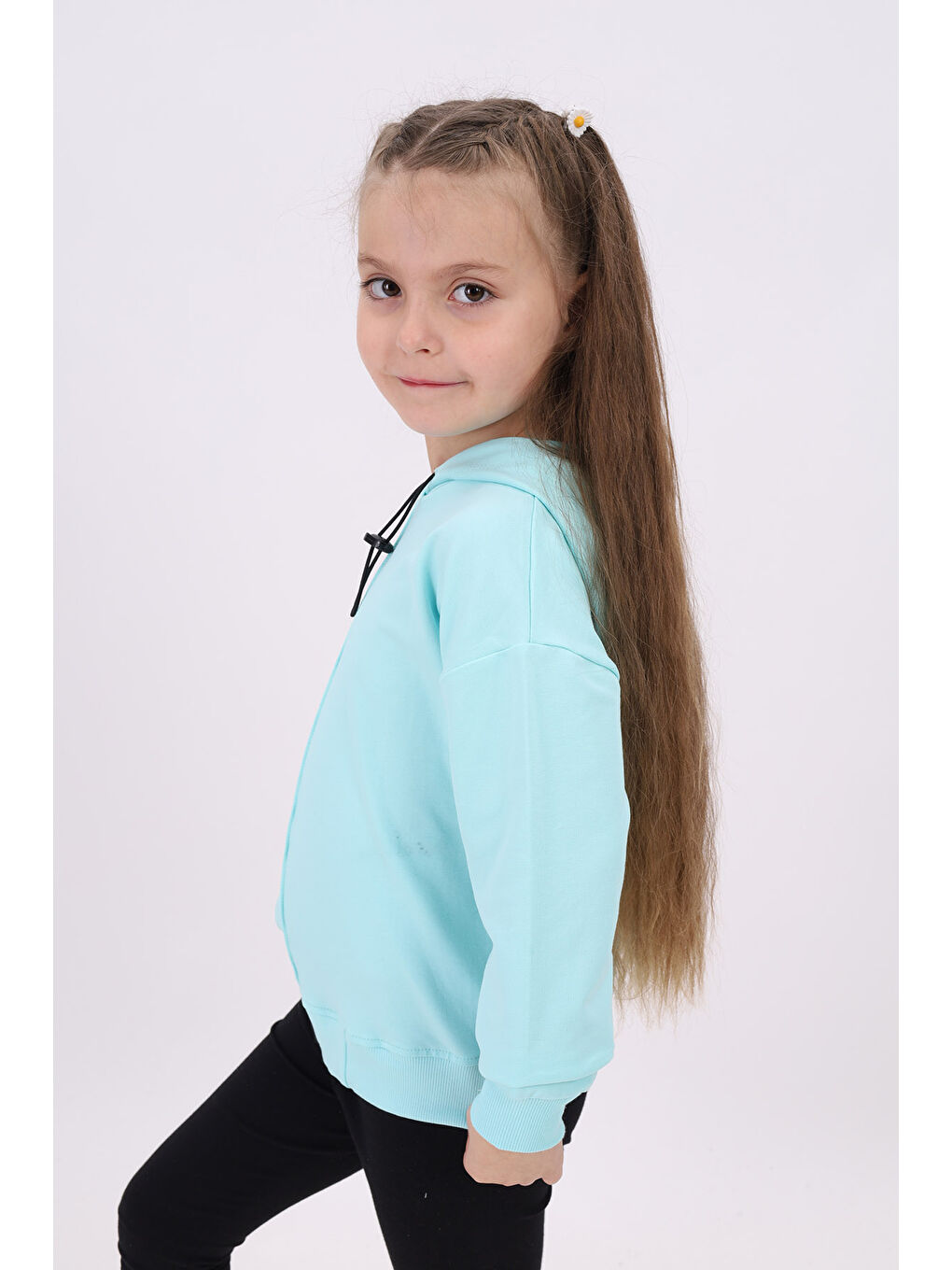 Turkuaz Kız Çocuk Sweatshirt-1