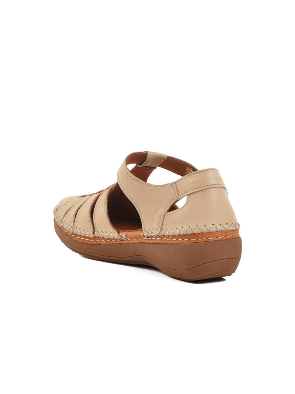 Bej Hakiki Deri Kadın Sandalet 25190247Y Z-3