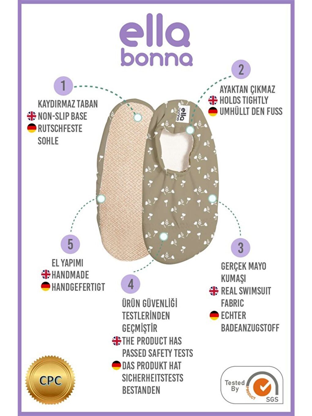 Bej Kaydırmaz Taban, Unisex Bebek, Çocuk Deniz Ayakkabısı, Havuz Patiği, Dinozor-2