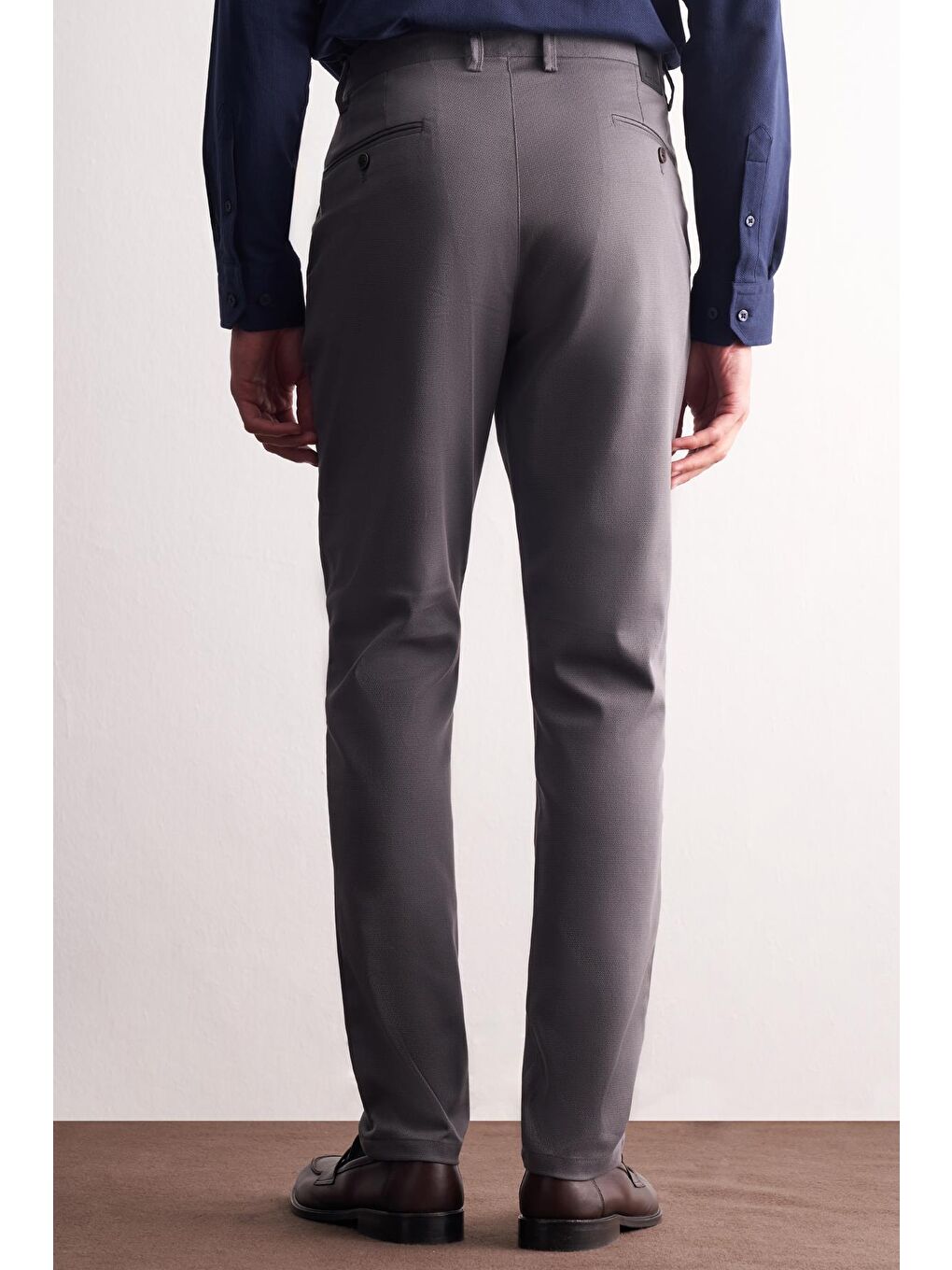 Antrasit Yan Cep Düz Paça Pamuklu Comfort Fit Chino Casual Pantolon 1003255166-3